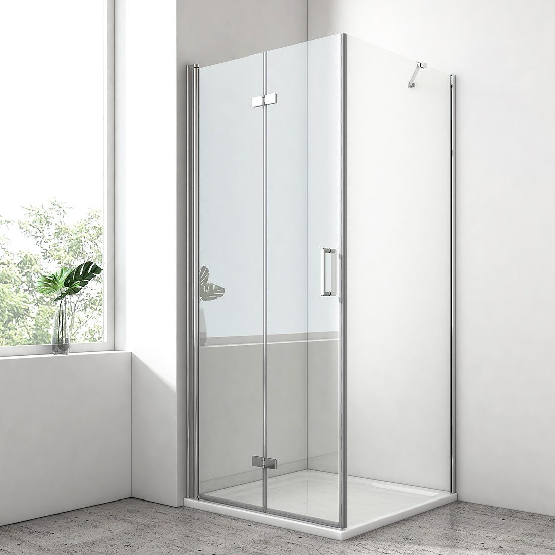 EMKE Eckdusche Duschkabine mit Falttür, verstellbarer Duschabtrennung und N günstig online kaufen