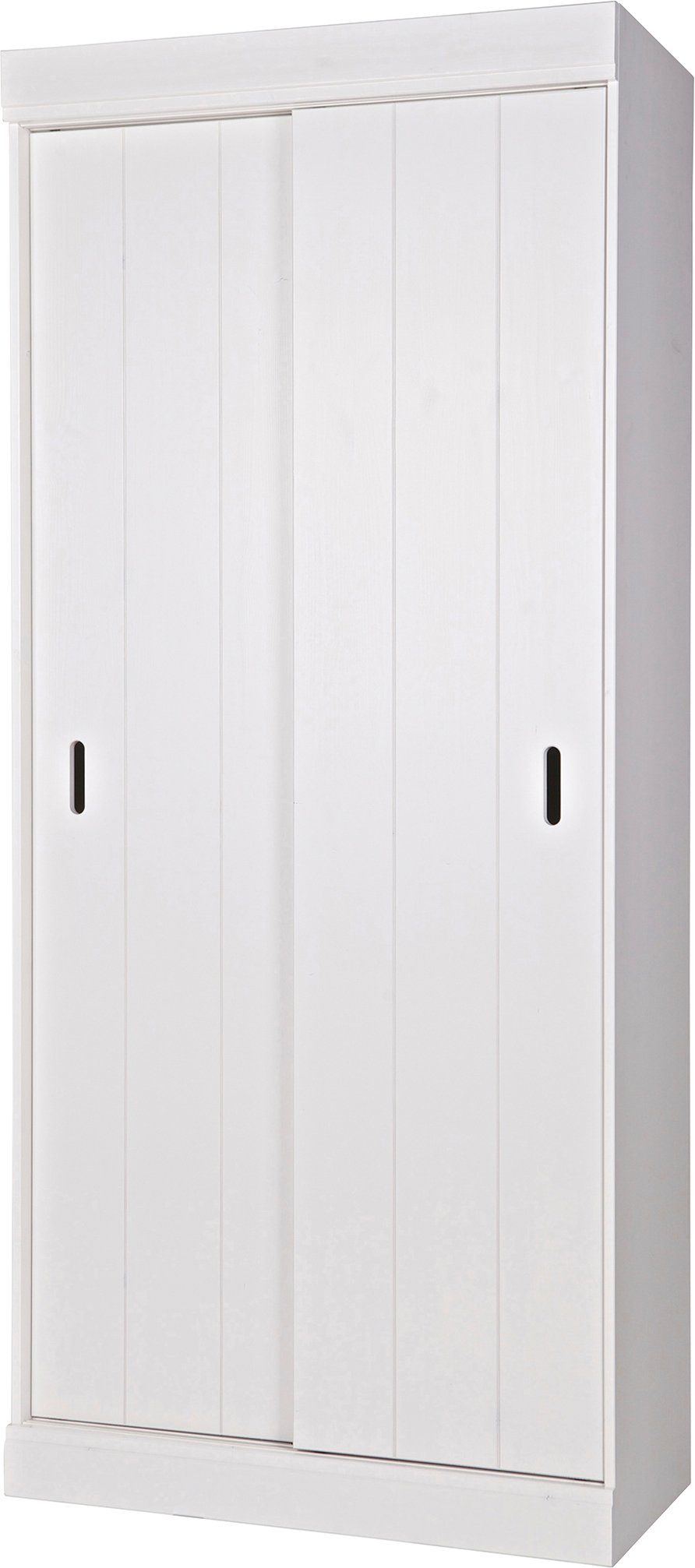 WOOOD Garderobenschrank Row FSC®-Kiefernholz gebürstet mit Schiebetüren H 195 x B 85 x T 44 cm Tragkraft 15 kg pro Boden, nebeneinander kombinierbar, pfleigleicht