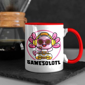 Trendation Tasse Trendation - Axolotl Tasse Grafik Lustig Geschenkidee Schwanzlurch Tiere Geschenk Gamer