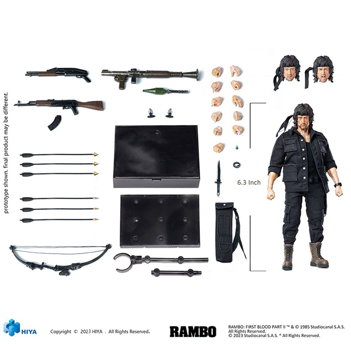 Hiya Toys Actionfigur First Blood II Exquisite Super Series 1/12 First Blood II John Rambo A