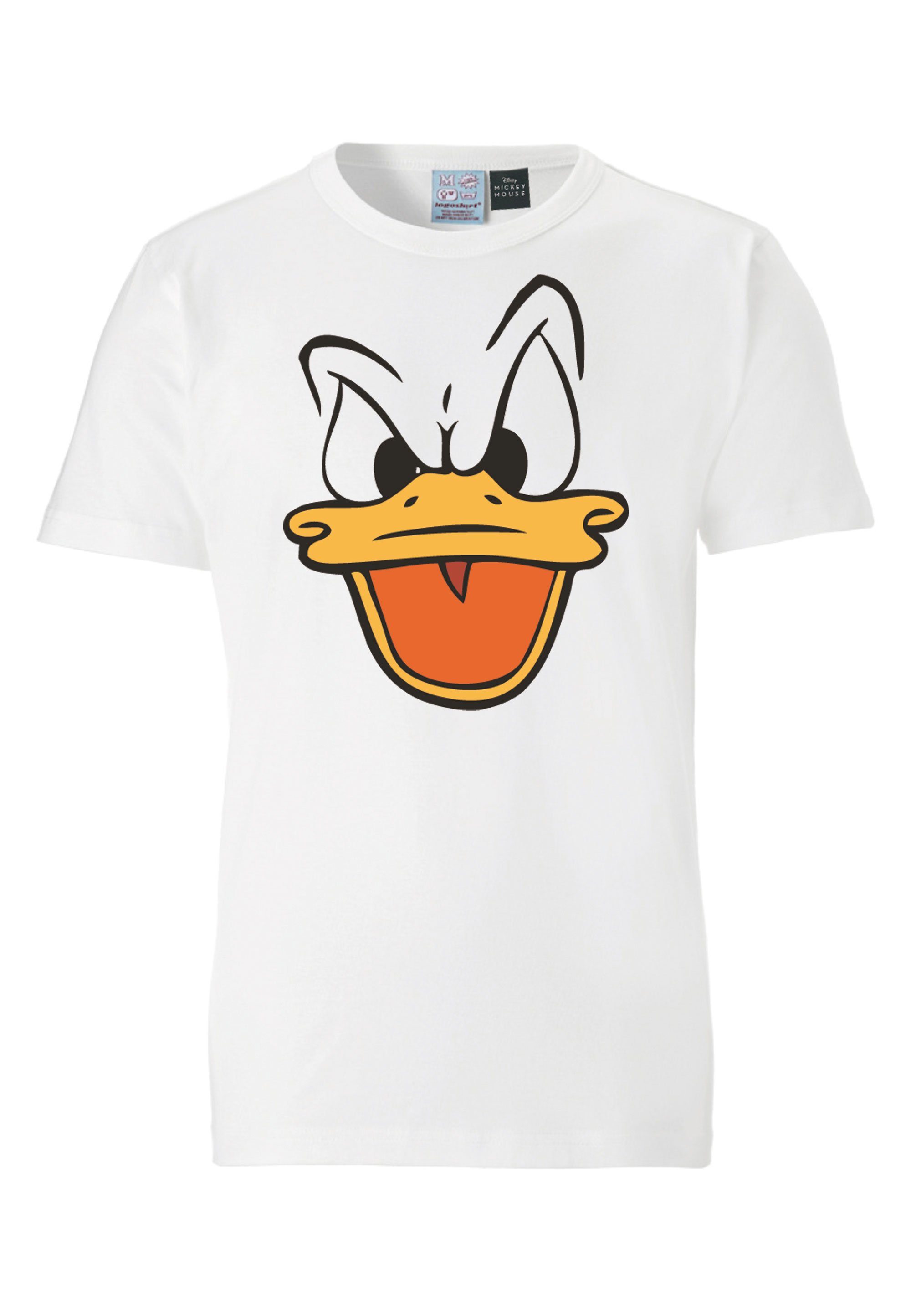 LOGOSHIRT T-Shirt Originaldesign Duck Donald Face – lizenziertem mit