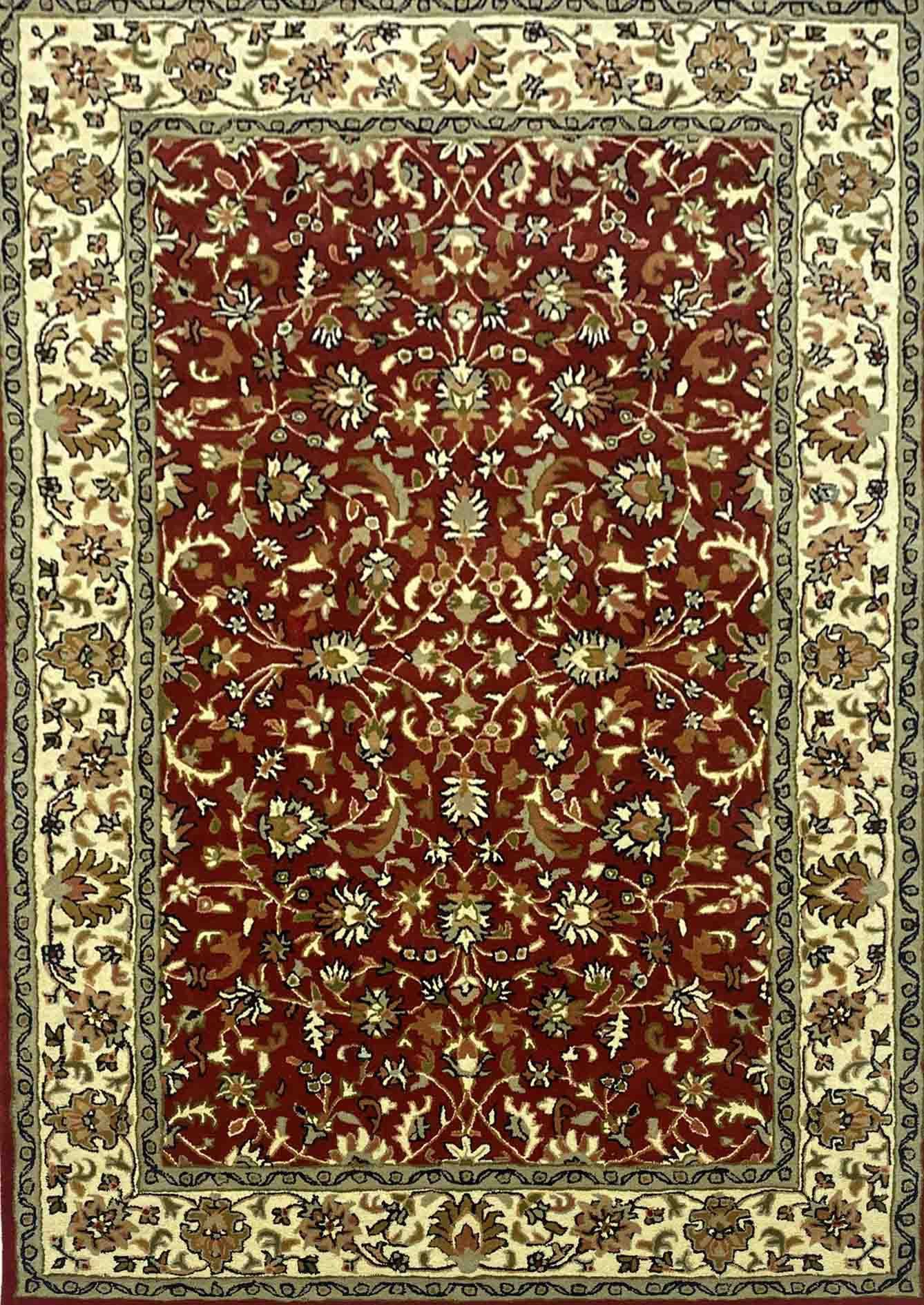 Orientteppich Rot Herati Teppich 100% Wolle Orientteppich Handgetuftet, Wawa Teppich, Rechteck, Höhe: 20 mm