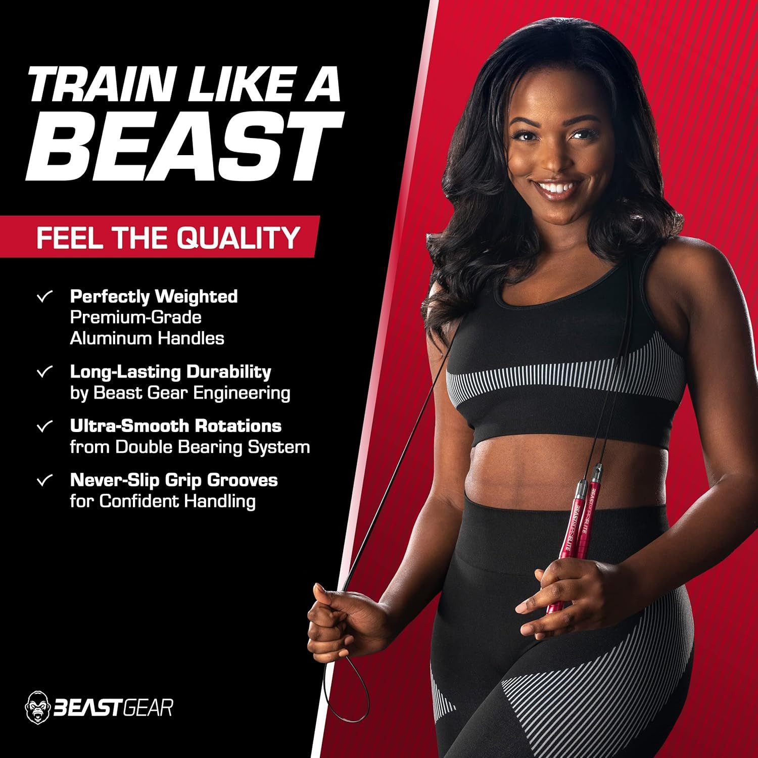 Beast Gear Springseil Springseil Erwachsene Fitness Jump Rope 3 m verstellbar