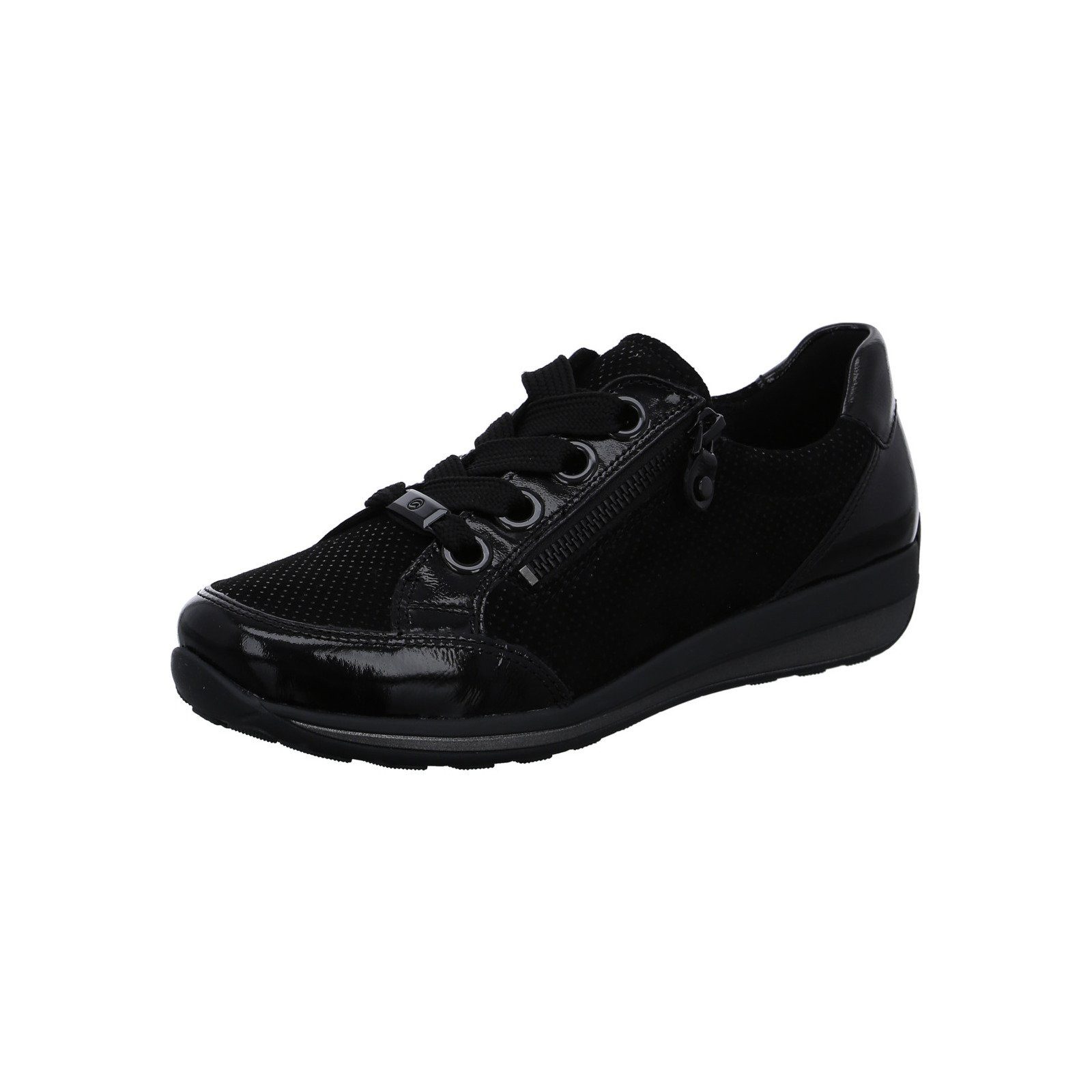 Ara Osaka - Damen Schuhe Sneaker Schnürer Materialmix schwarz