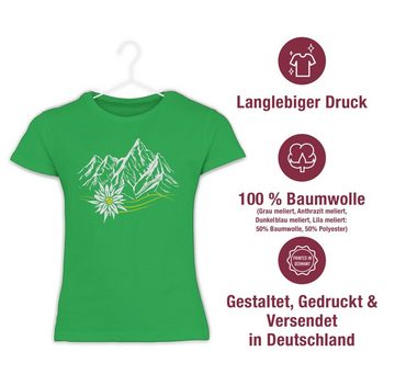Shirtracer T-Shirt Edelweiß Berge Wandern Wanderlust Berg ruft Alpen Mode für Oktoberfest Kinder Outfit