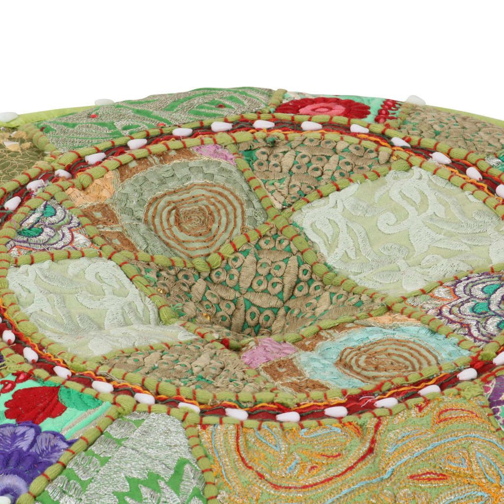vidaXL Polsterhocker Patchwork Sitzpouf Rund Baumwolle günstig online kaufen