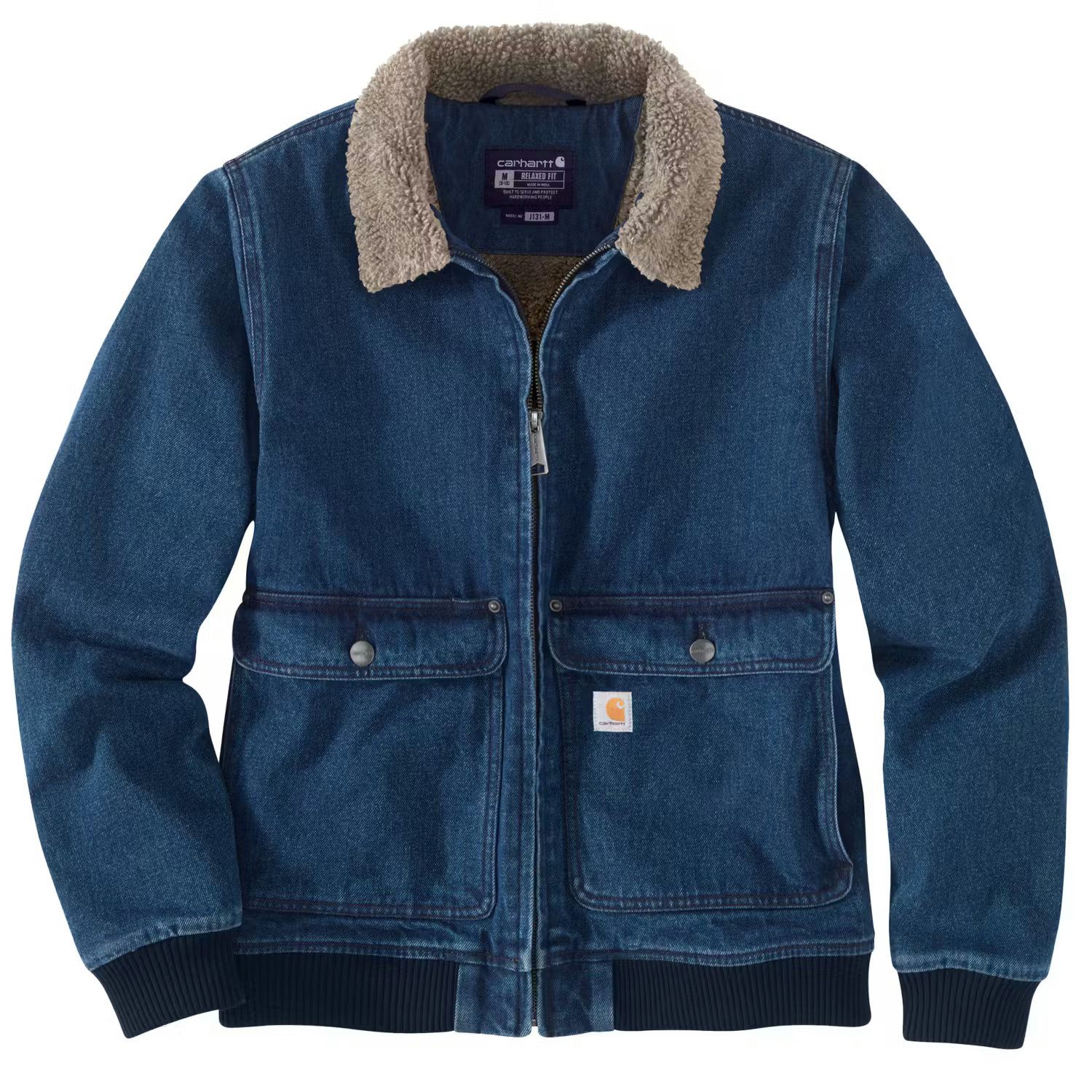 Carhartt Kurzjacke Damen Relaxed Fit - Isolierte Denimjacke mit Sherpa günstig online kaufen