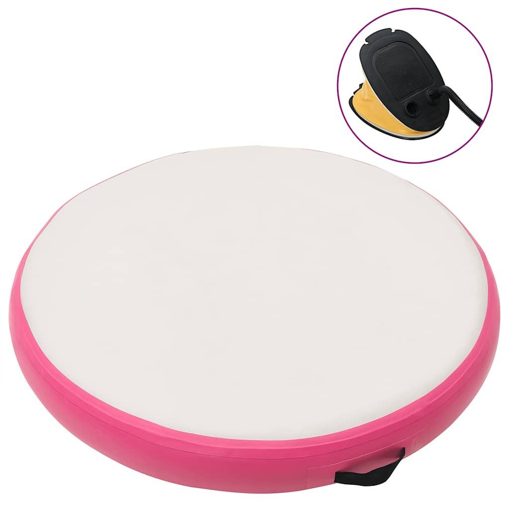 Gymnastikmatte Aufblasbare Gymnastikmatte mit Pumpe 100x100x10 cm PVC Rosa