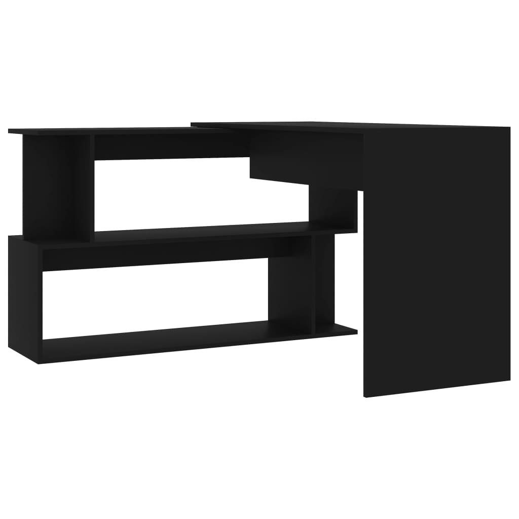 Schwarz furnicato 200x50x76 Eckschreibtisch cm Schreibtisch Holzwerkstoff