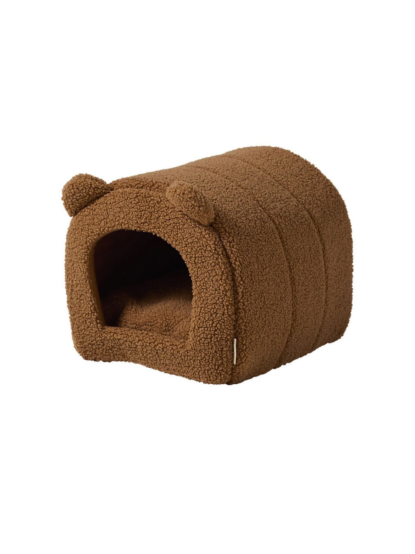 vertbaudet Tierkorb Katzenkorb mit Deckel aus Sherpa FAMILY