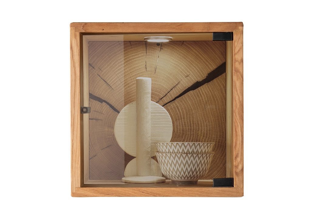 Main Möbel Wandregal Wandregal mit Glastür 34x34cm 'Danzig II' Wildeiche ma günstig online kaufen