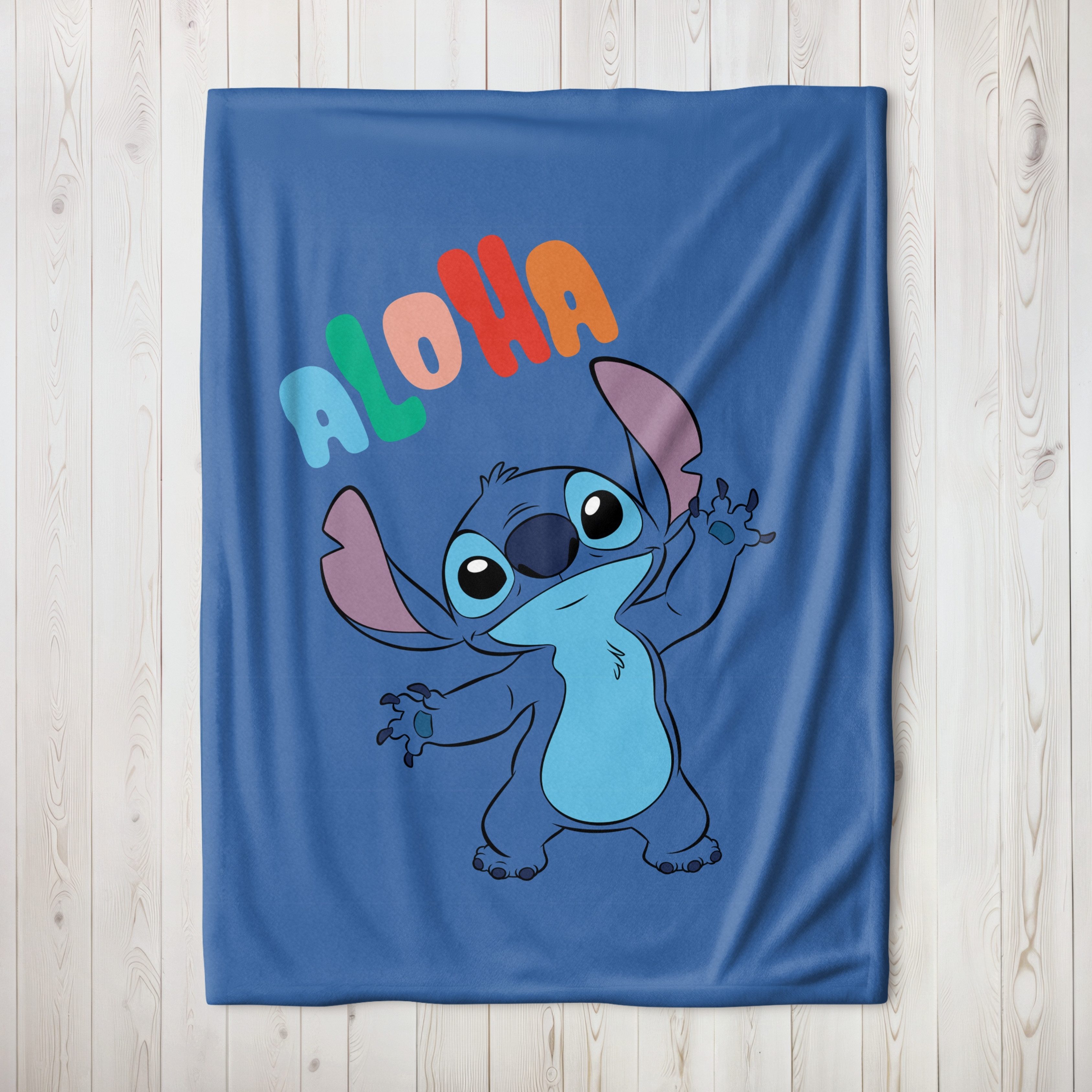Wohndecke 160x200 cm Disney Lilo & Stitch „Aloha“, MTOnlinehandel, Coral-Fleece, kuschelweich mit farbenfrohem Stitch-Design – Bild 5 von 5
