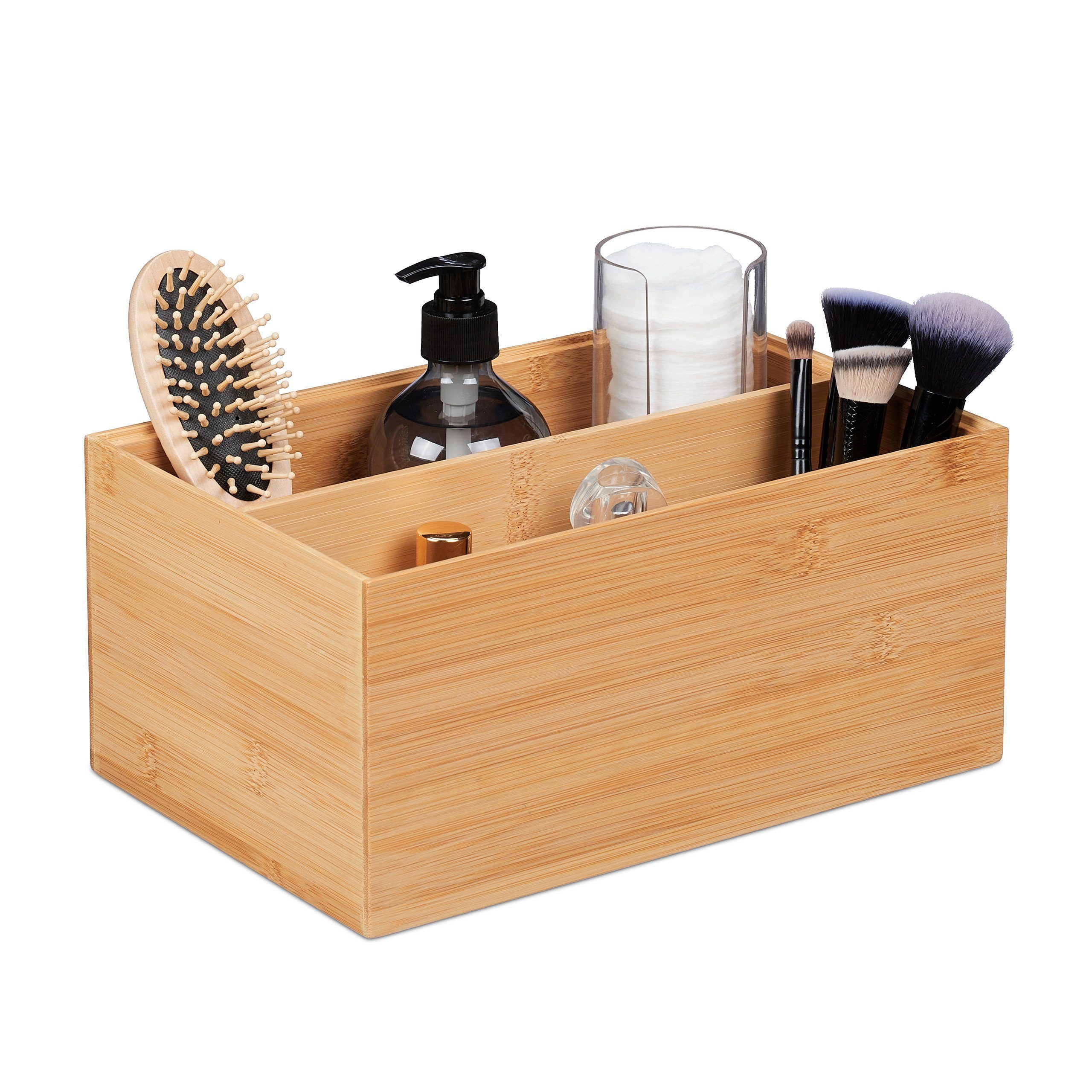 relaxdays Aufbewahrungsbox Bambus 2 Fäch, M günstig online kaufen