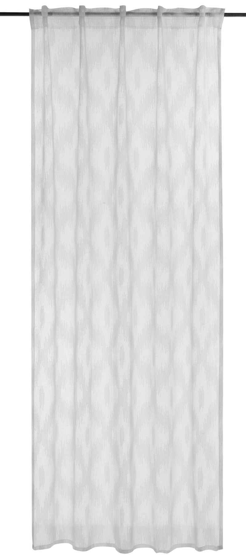 Gardine Rhombus 00 weiß, BARBARA Home Collection, Multifunktionsband (1 St), halbtransparent