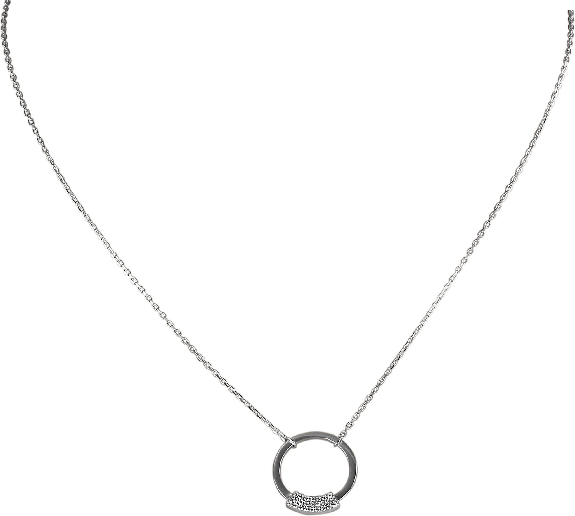 SilberDream Silberkette SilberDream Zirkonia Circle Halskette, Halsketten (Circle) ca. 46cm, 925 Sterling Silber, Farbe: silber