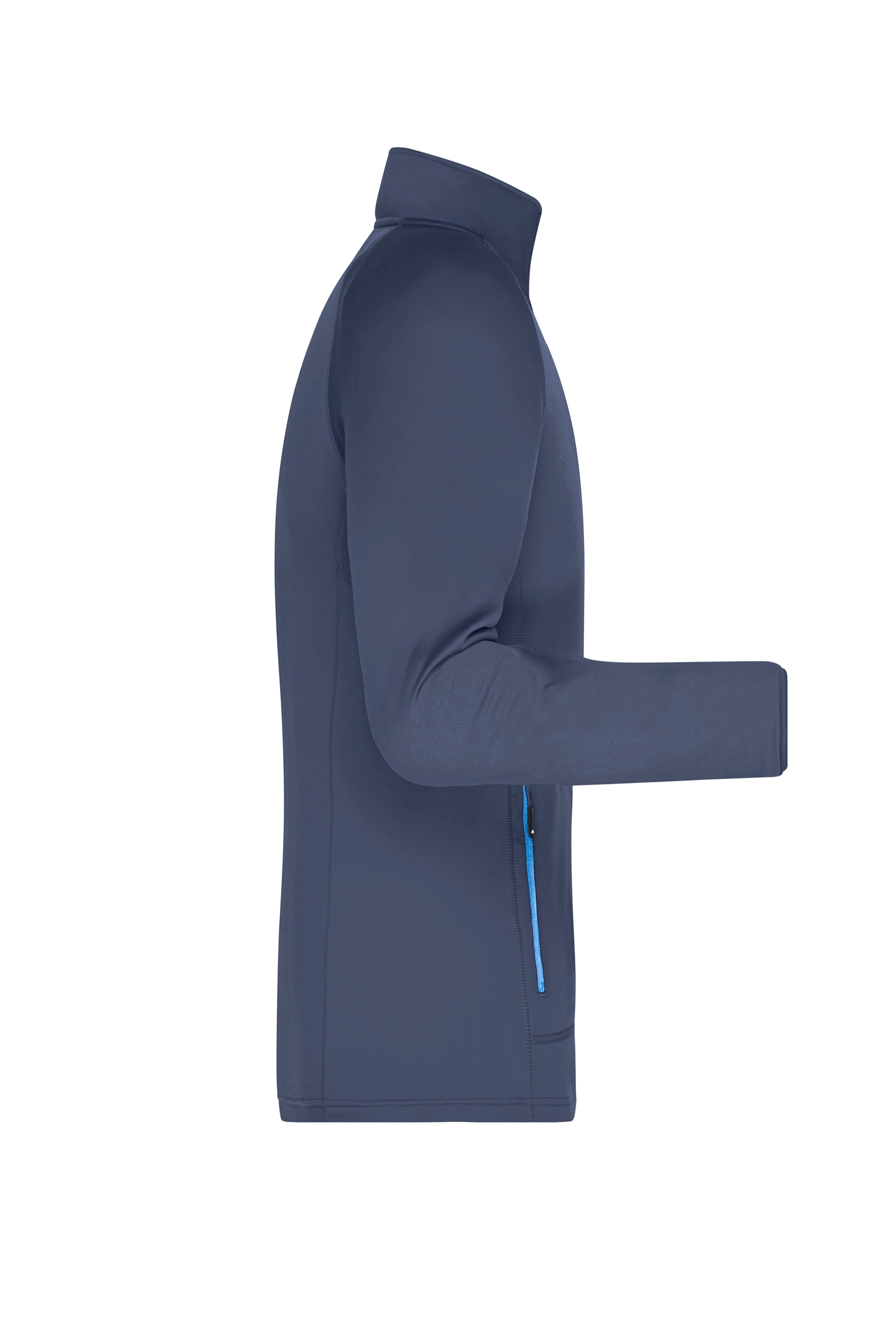 James & Nicholson Fleecejacke sportliche Herren Stretch Fleece Jacke aus  wärmenden und atmungsaktiven Material innen angeraut, Daumenschlupf