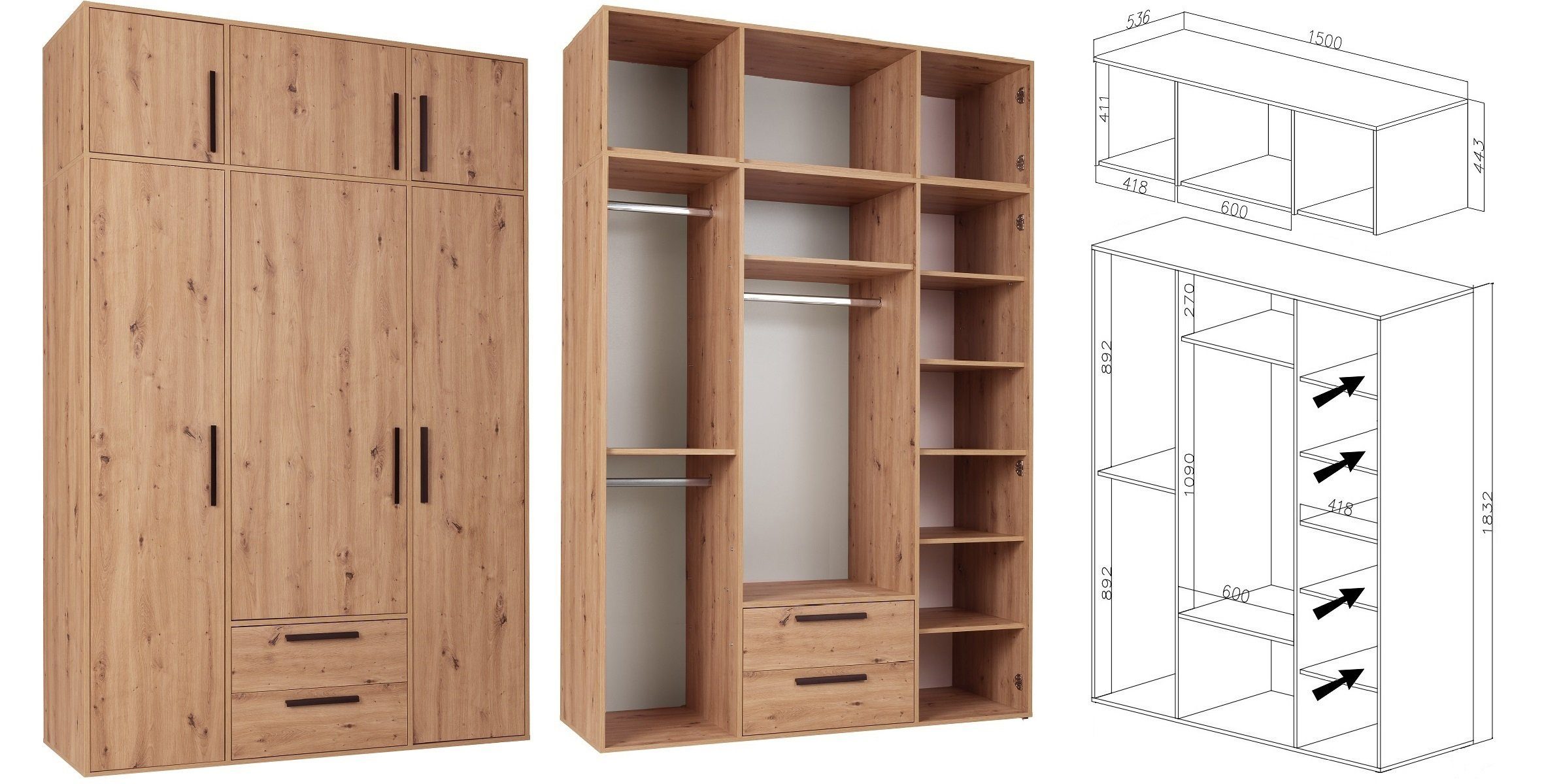 Marmex Möbel Schrank-Set Arti Set A