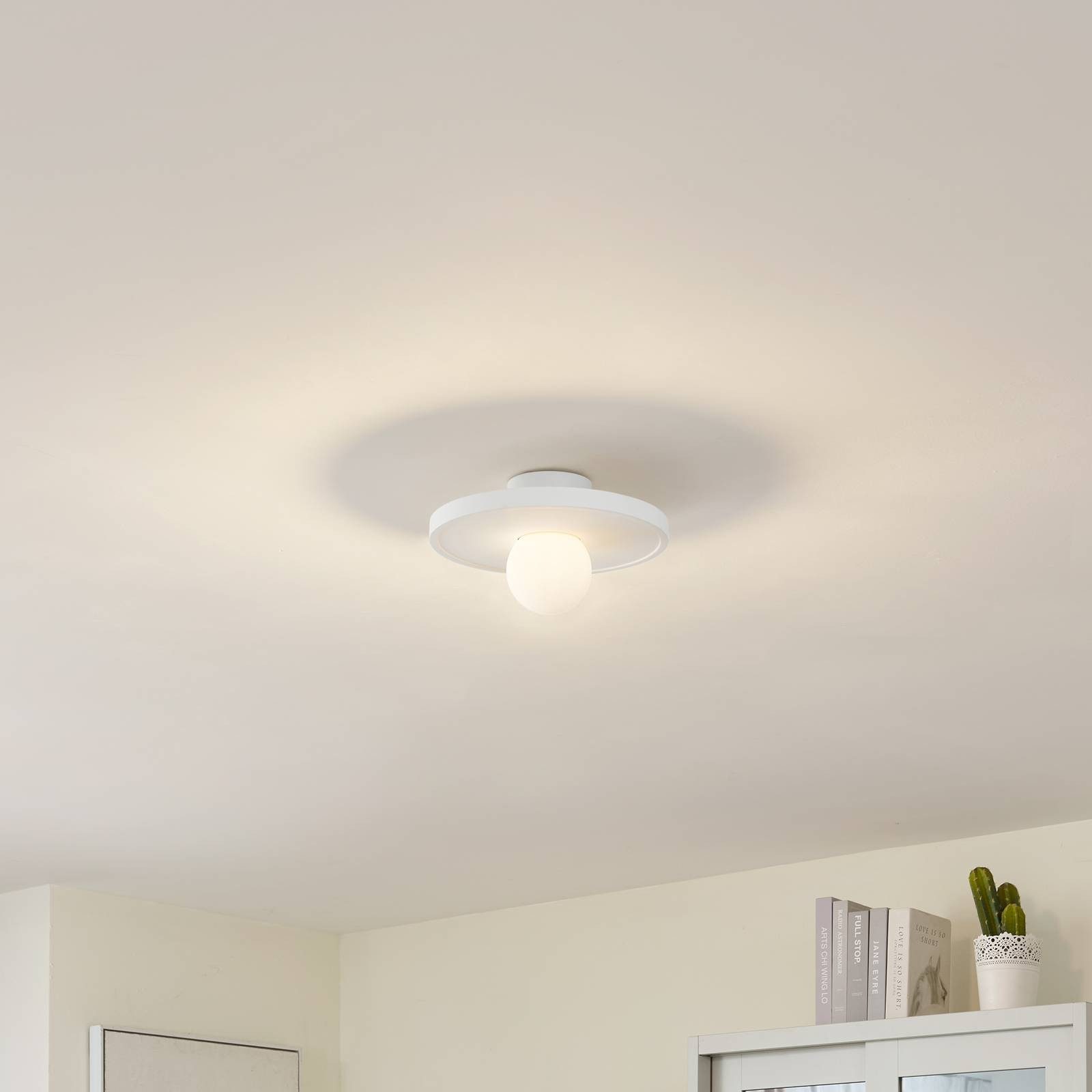 Lindby Wandleuchte Nielson, Gips Weiß IP20, 1 x 15 W LED