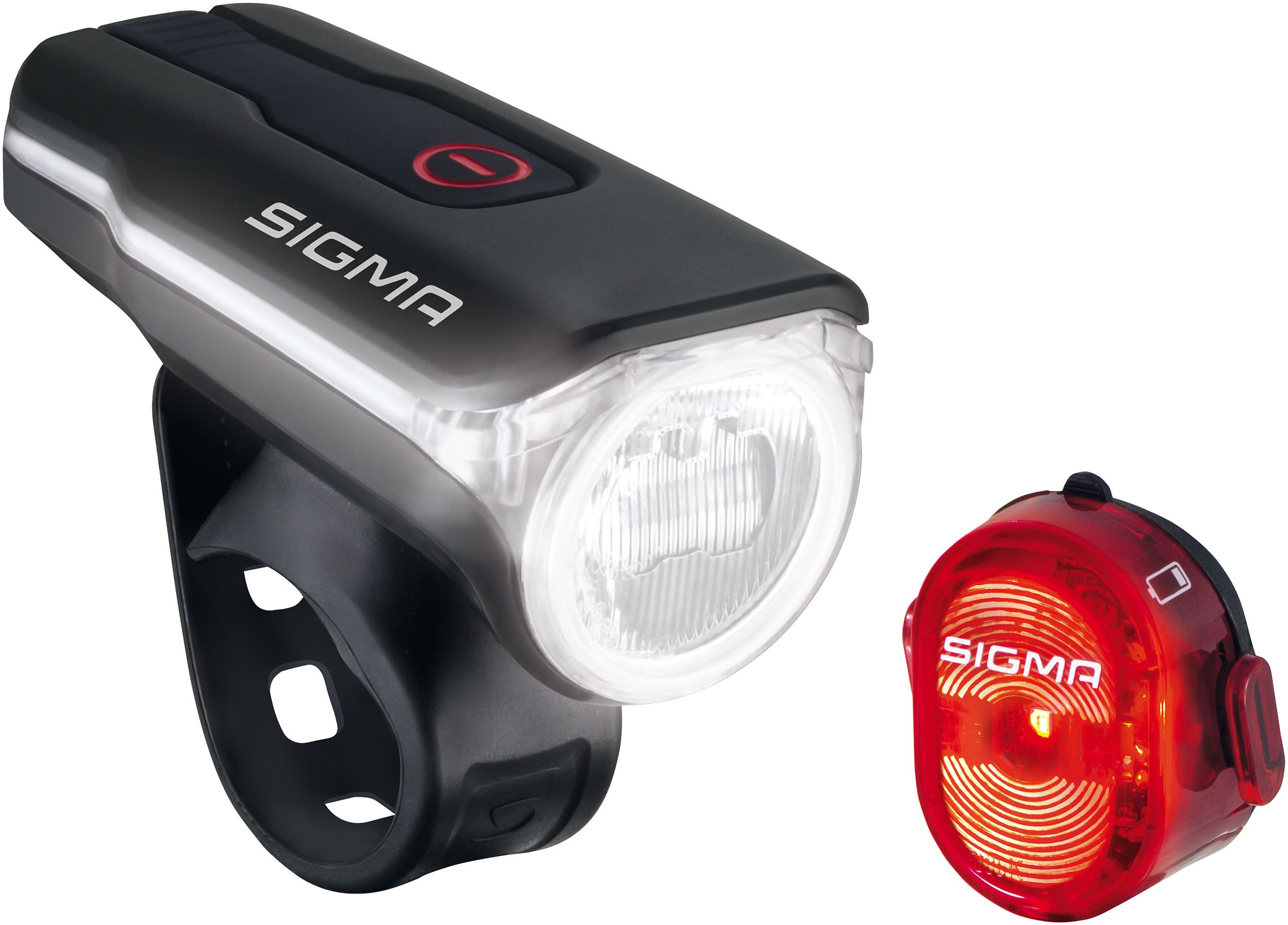 SIGMA SPORT Fahrradbeleuchtung Beleuchtungsset Aura 60 USB/Nugget II