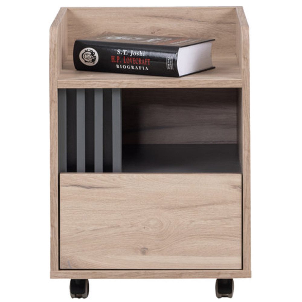 Lomadox Контейнеры ANTIGUA-133, Eiche, 40cm breit mit einer Schublade und 4 Rollen