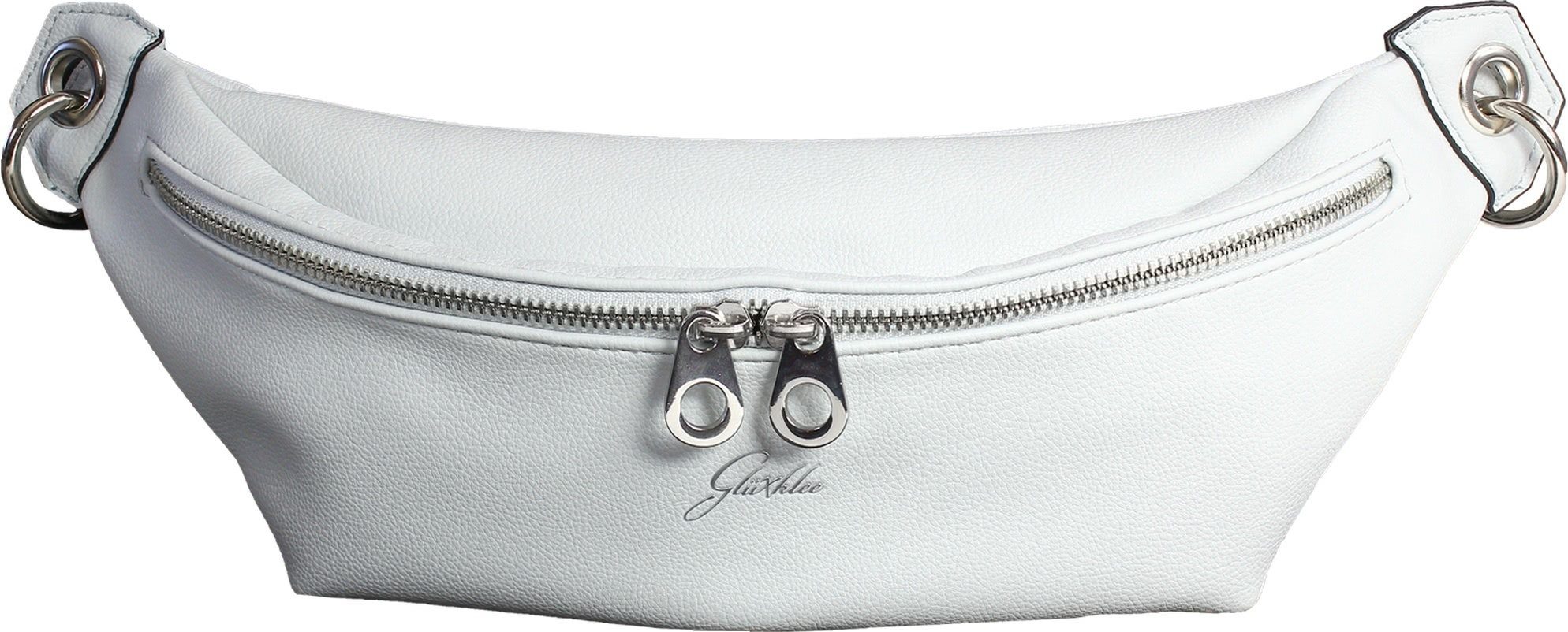 Glüxklee Gürteltasche Glüxklee grau Bauchtasche Kunstleder (Gürteltasche), Damen, Jugend Kunstleder Gürteltasche, grau, hellgrau ca. 34cm