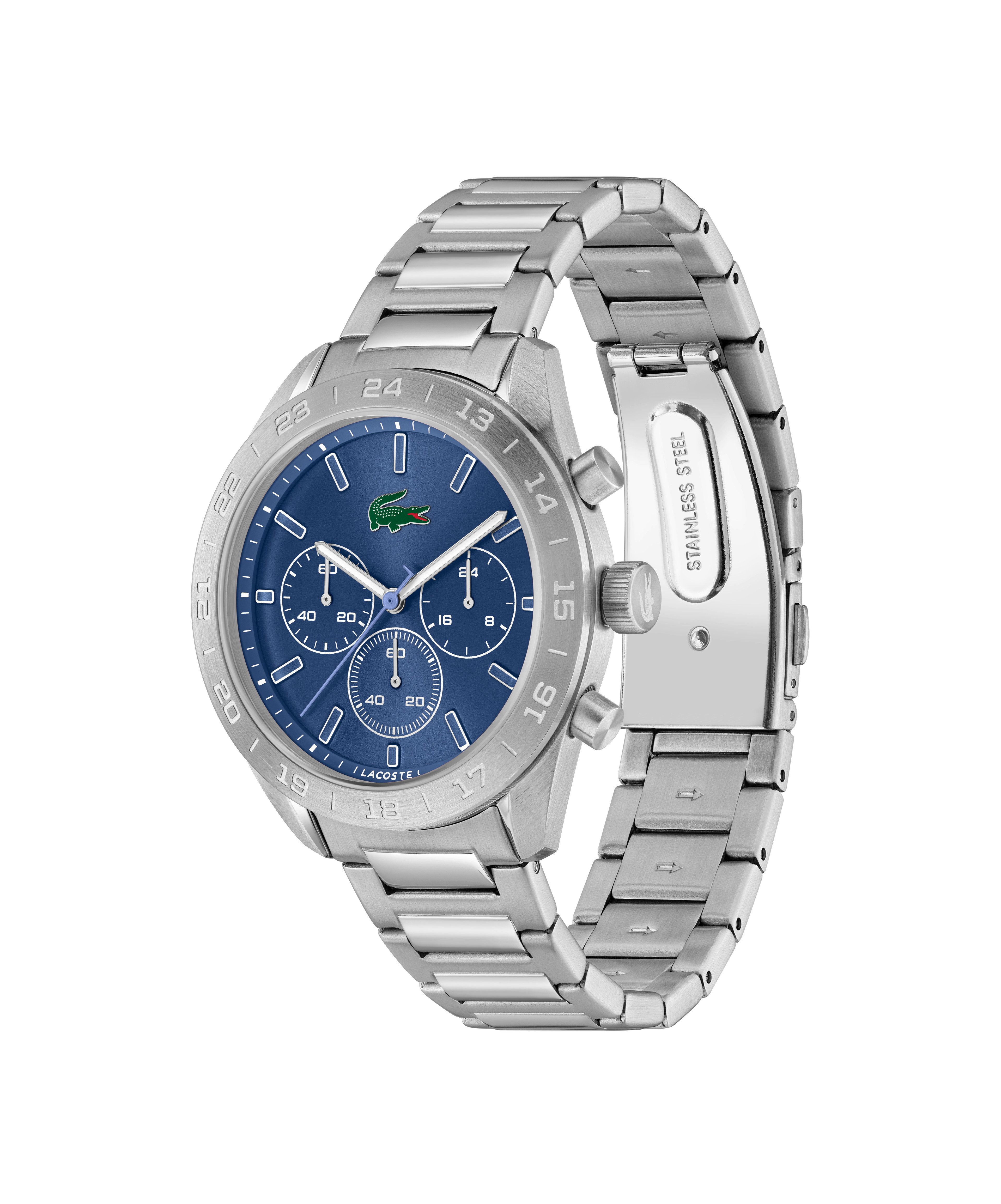 Lacoste Chronograph BOSTON 2011534, Quarzuhr, Armbanduhr, Herrenuhr, Edelstahlarmband, analog, Jahr, Monat