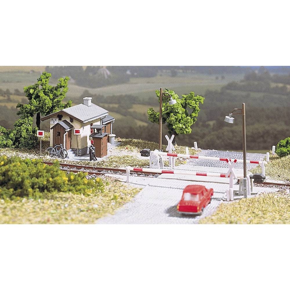 Modelleisenbahn-Verkehrszeichen H0 Beschrankter Bahnübergang