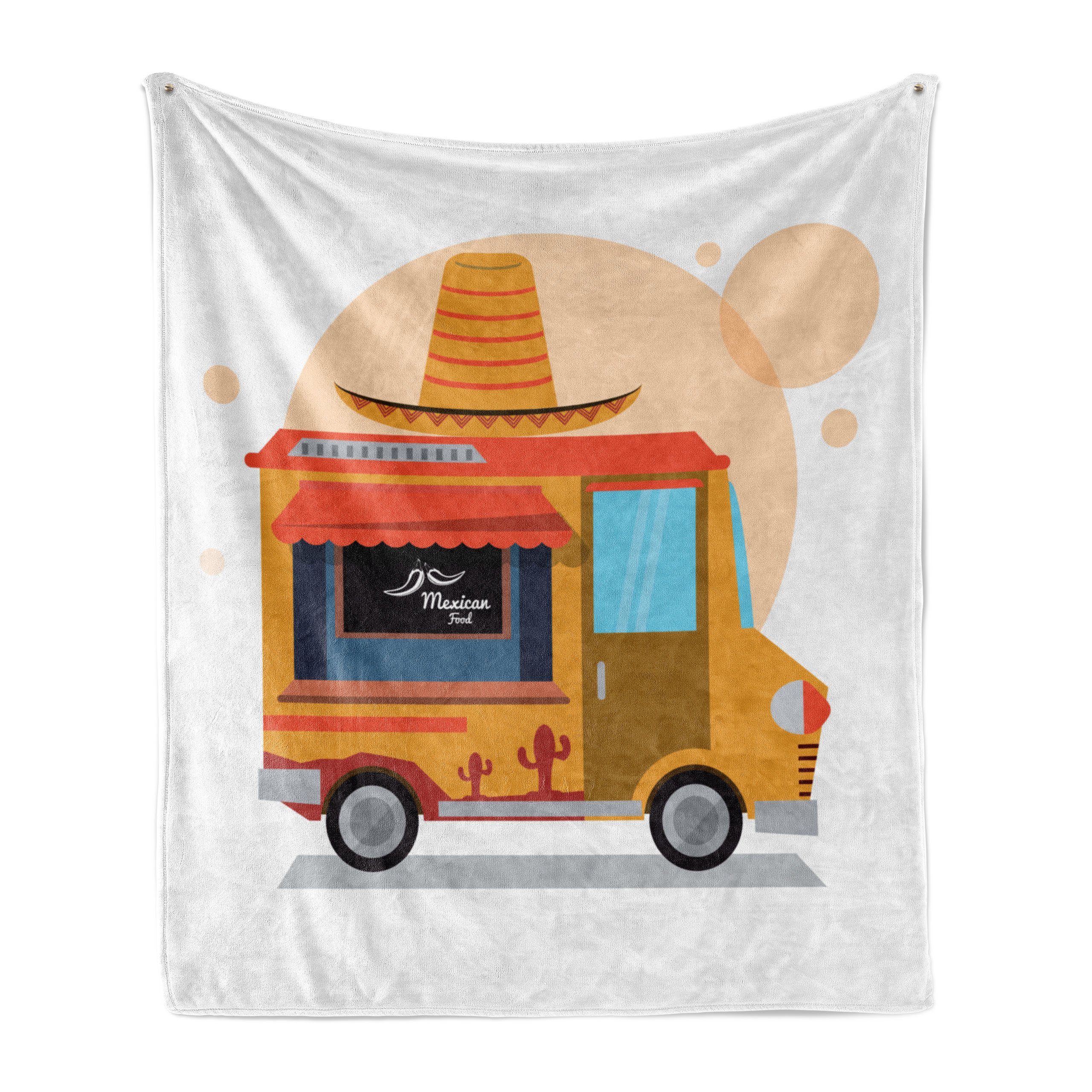 Wohndecke Gemütlicher Plüsch für den Innen- und Außenbereich, Abakuhaus, Taco Mexican Food Delivery Truck