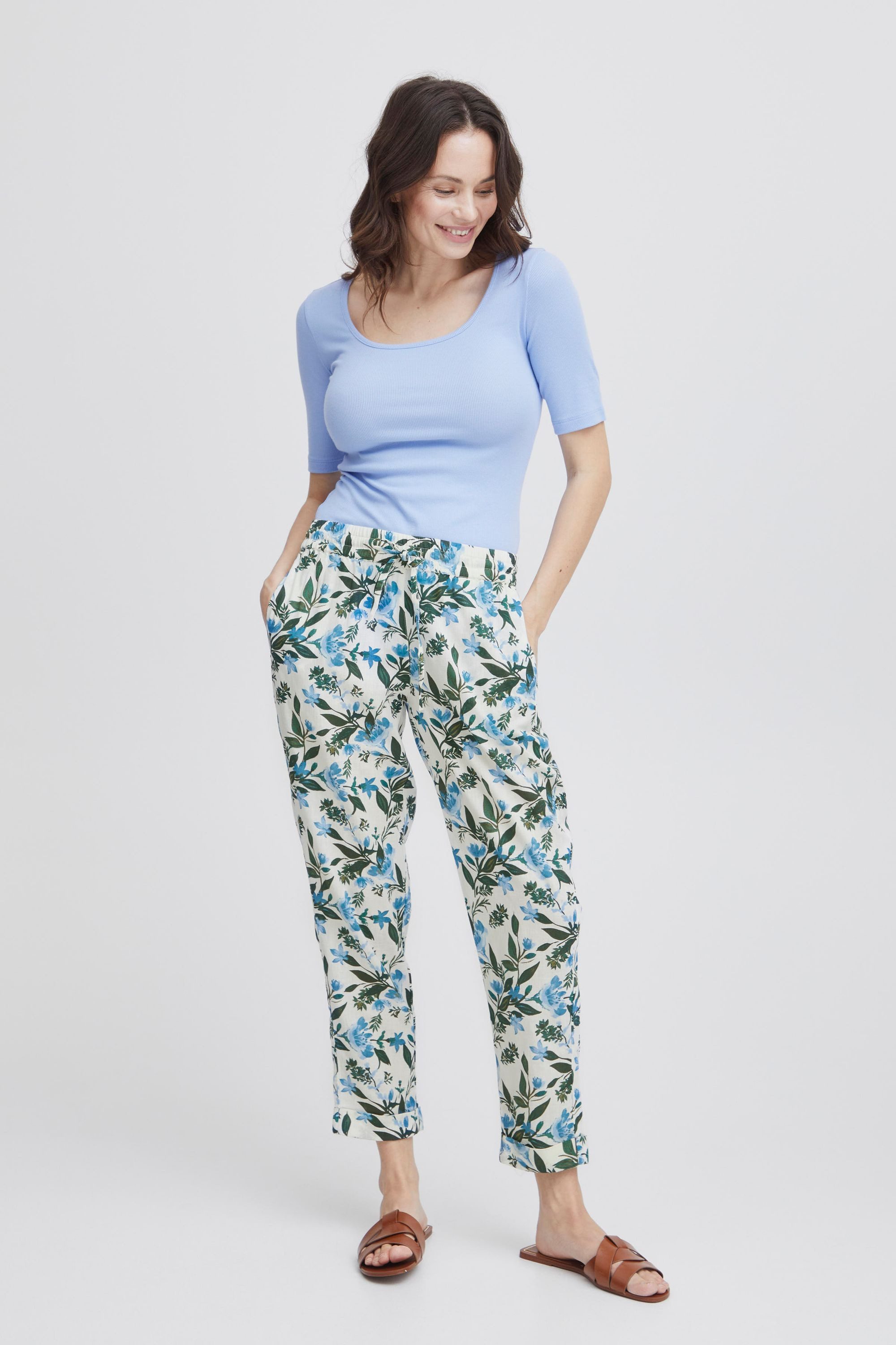 fransa Stoffhose FRMADDIE Stoffhose aus Leinenmix günstig online kaufen