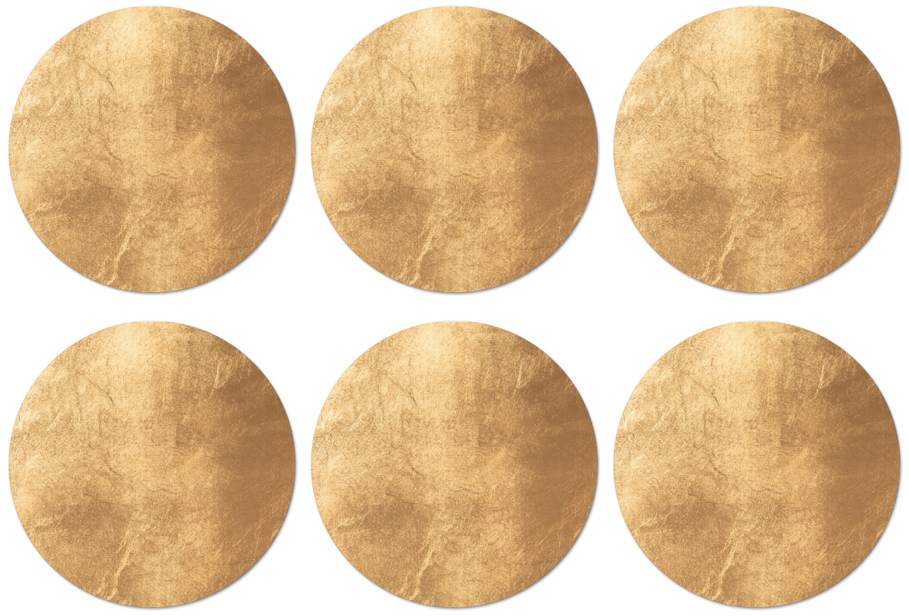 MuchoWow Glasuntersetzer Licht fällt auf eine goldene Wand, Zubehör für Gläser, 6-tlg., Getränkeuntersetzer, Rund, Tassenuntersetzer Kork, 10x10 cm