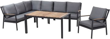 Siena Garden Gartenlounge-Set Londra, (Set, 20-tlg), best. aus 1 Sessel, 1 Hocker, 2 Sofa, 1 Tisch, 14 Kissen