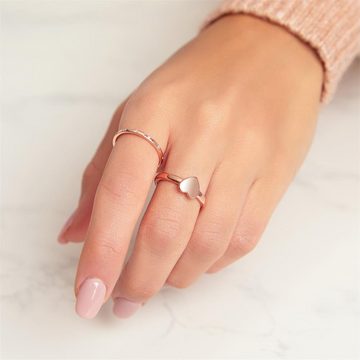 JEWLIX Silberring Ring 925er Silber rosévergoldet (Größe: 58mm)