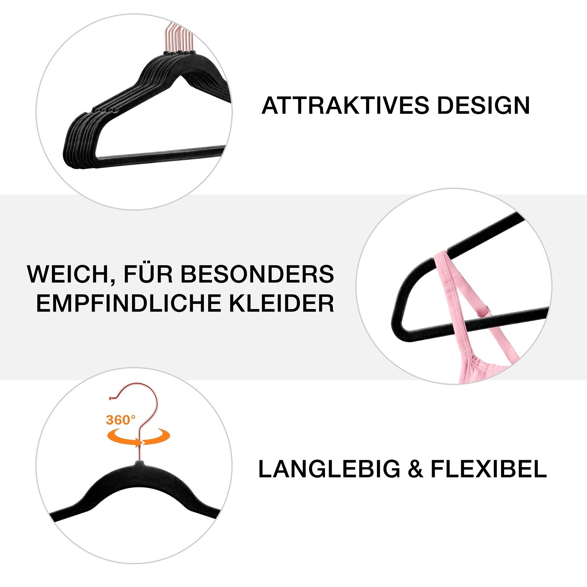 StickandShine Kleiderbügel Samt Kleiderbügel verschiedenen Farben günstig online kaufen