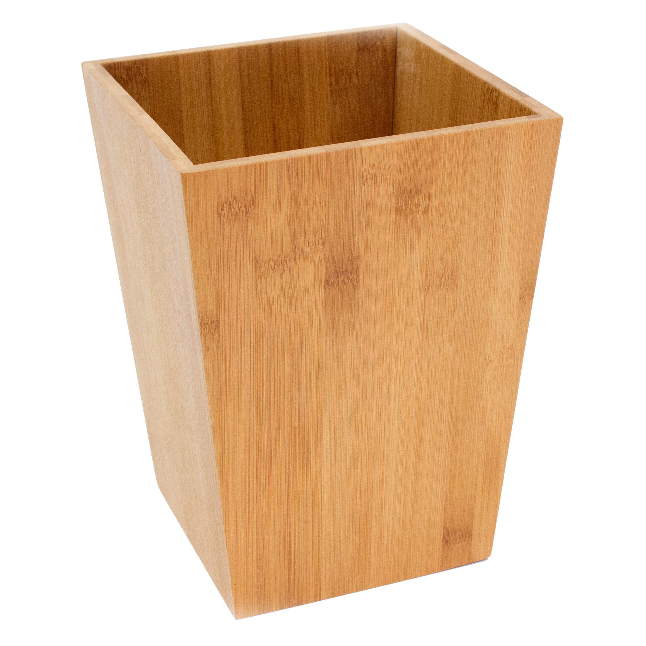 MSV Papierkorb BAMBUS, Сміттєві урни Abfallkorb aus echtem Bambus, für Bad, Wohnzimmer und Home Office, leicht und robust, hohe Kratzfestigkeit, natur, 19,6 x 19,6 x 26 cm, ca. 5L