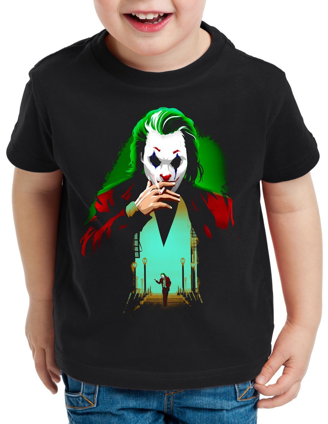 style3 Print-Shirt Kinder T-Shirt Arthur Fleck fledermaus clown