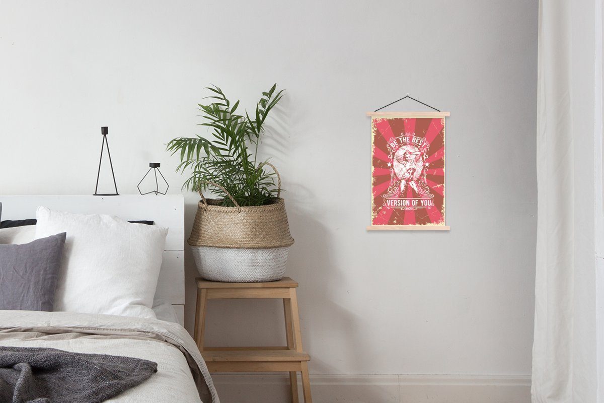 - Jahrgang St), Wohnzimmer, MuchoWow Frauen Magnetisch Poster (1 Textilposter für - Posterleiste, Bilderleiste, Sport,