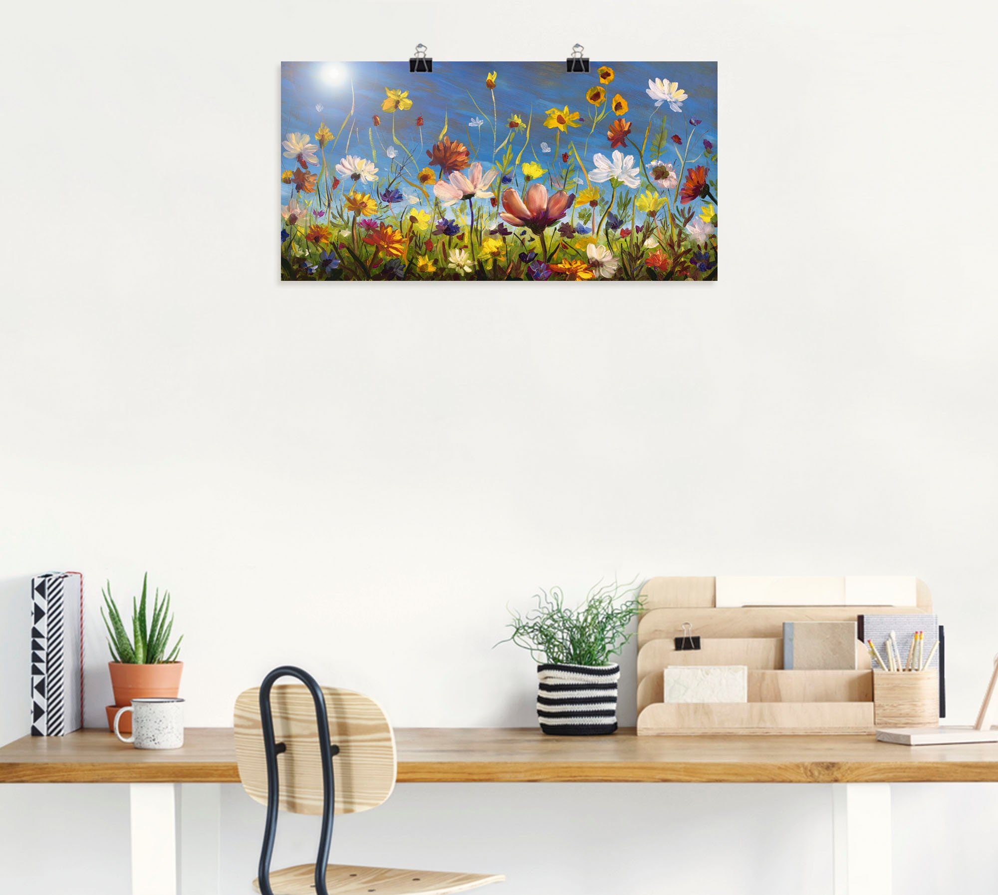 Artland Wandbild »Wildblumenwiese blauer Himmel«, Blumenwiese (1 Stück), in vielen Größen & Produktarten - Alubild / Outdoorbild für den Außenbereich, Leinwandbild, Poster, Wandaufkleber / Wandtattoo auch für Badezimmer geeignet-HomeTrends