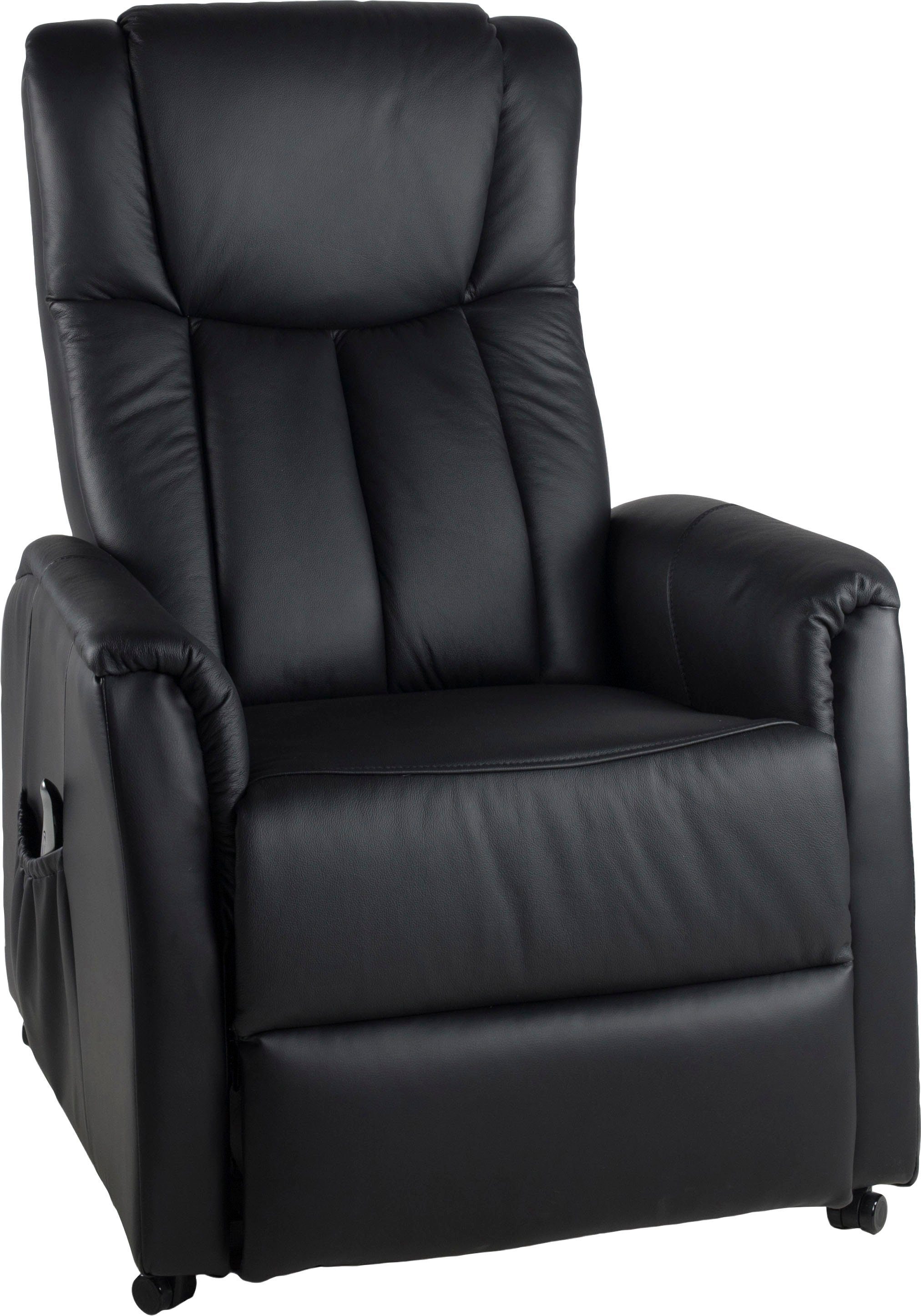 Duo Collection TV-Sessel Triest mit elektrischer Aufstehhilfe, Relaxfunktion und Taschenfederkern mit Stahlwellenunterfederung schwarz