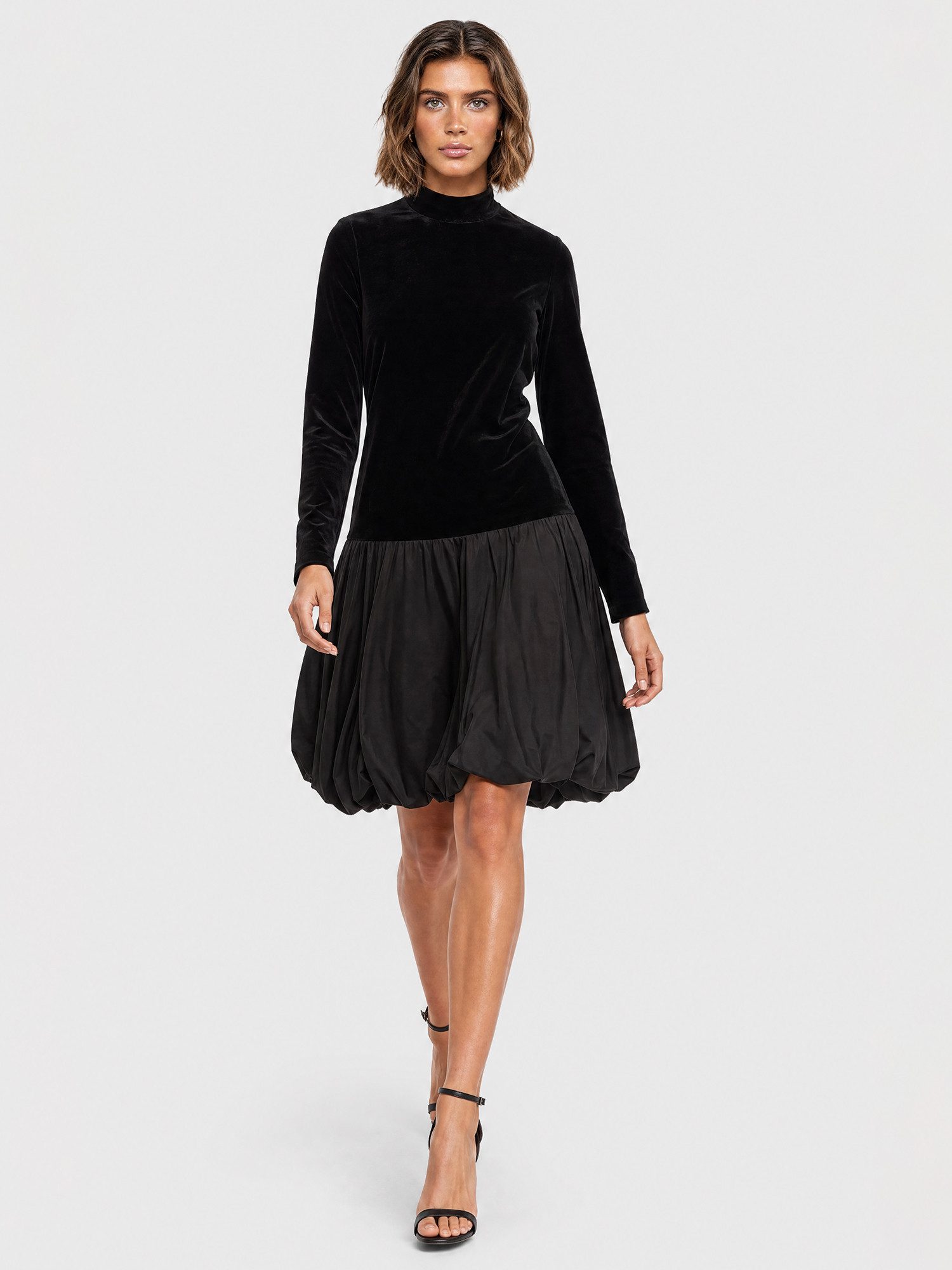 Apart Midikleid mit Ballonrock aus Taft