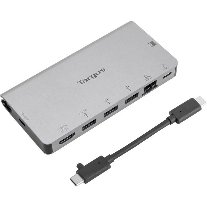 Targus USB-C Dockingstation mit Kartenleser 4K HDMI 100W USB-Adapter zu HDMI RJ-45 (Ethernet) USB Typ A USB Typ C