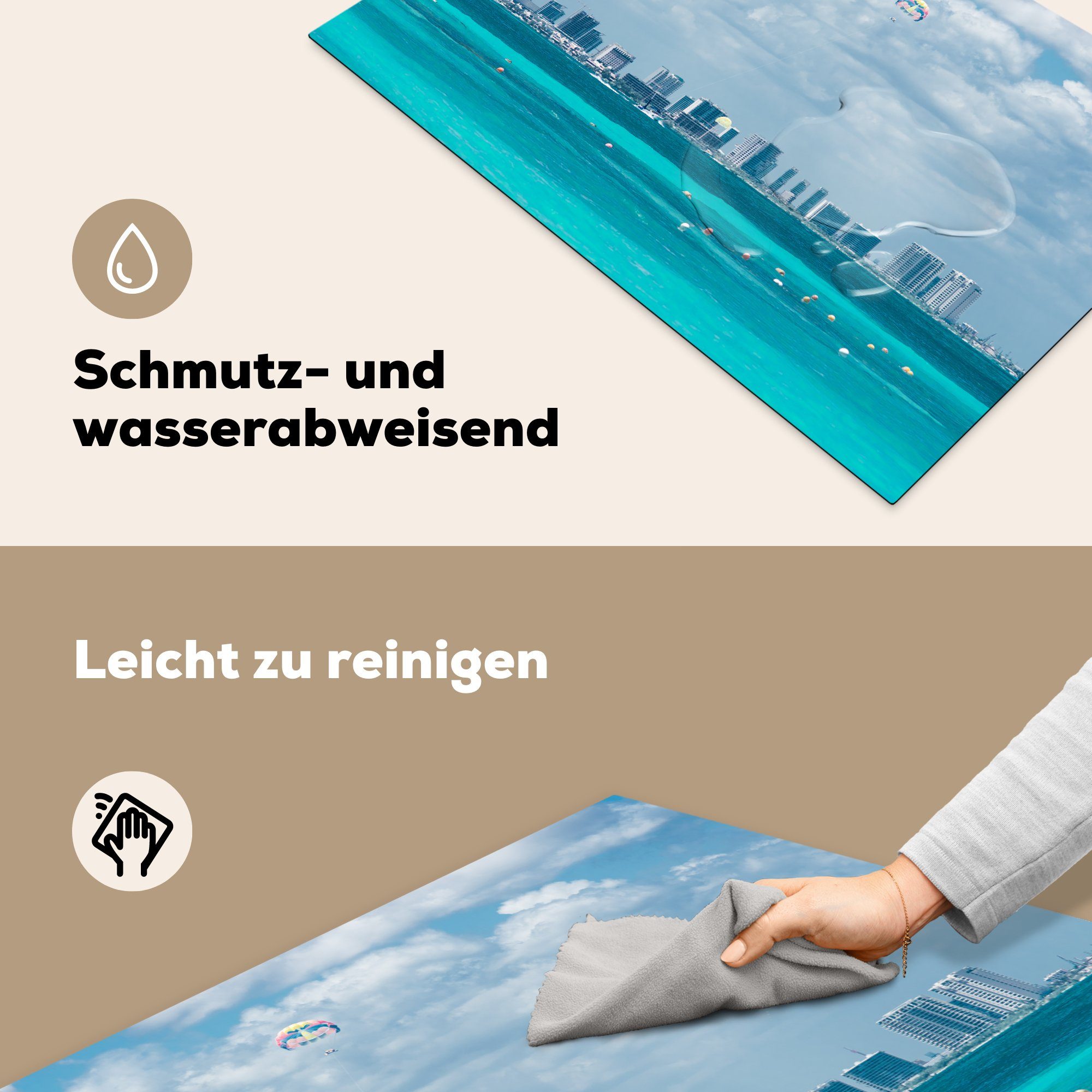 die von Skyline küche, Schutz (1 Ceranfeldabdeckung Induktionskochfeld Herdblende-/Abdeckplatte Vinyl, cm, für Cancun Mexiko, tlg), MuchoWow 81x52 in