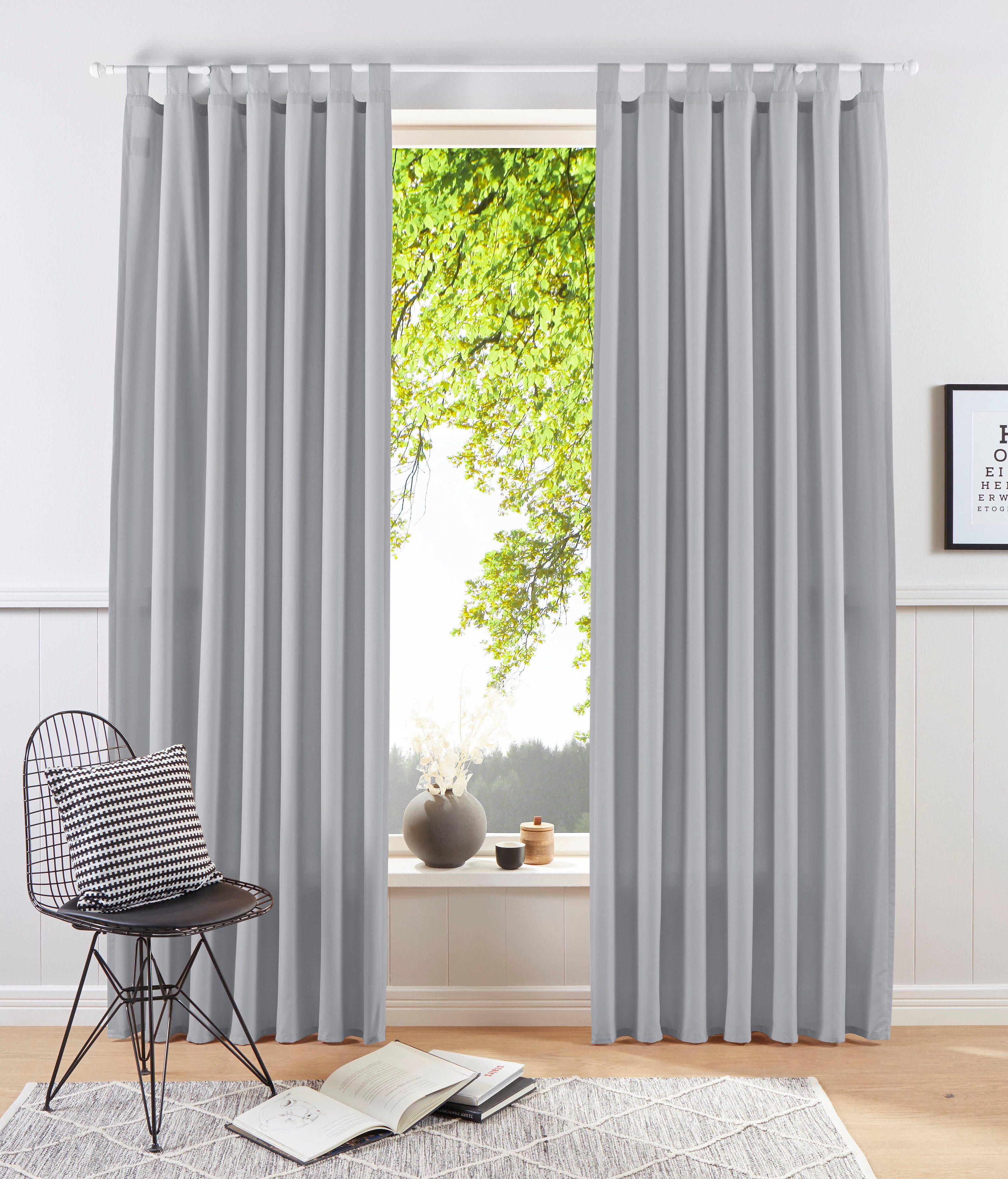 my home Vorhang Raja (2 St), Schlaufen, blickdicht, Polyester, 2er-Set, Bes günstig online kaufen