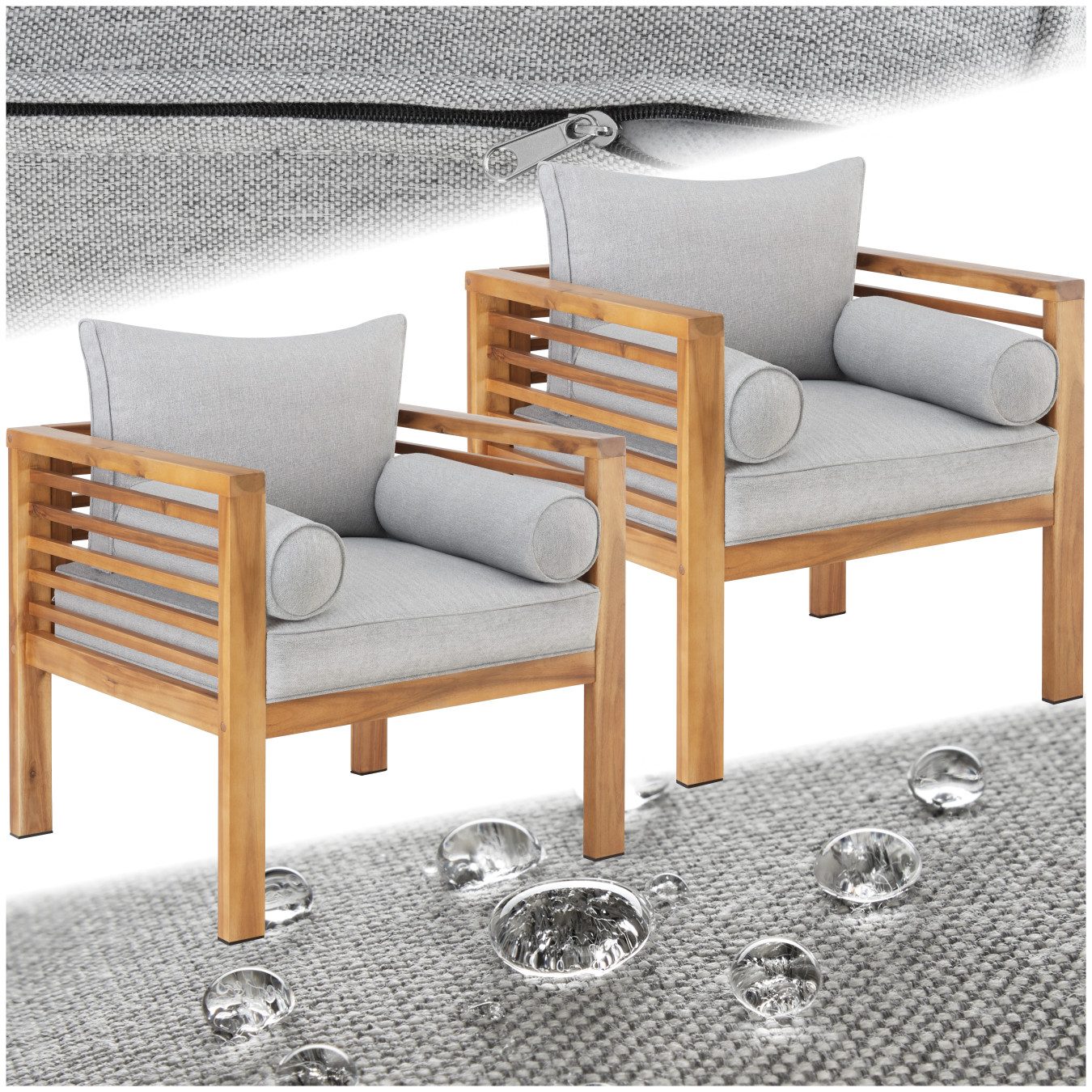 tectake Gartenstuhl Garten-Loungesessel (Set, 2 St), günstig online kaufen