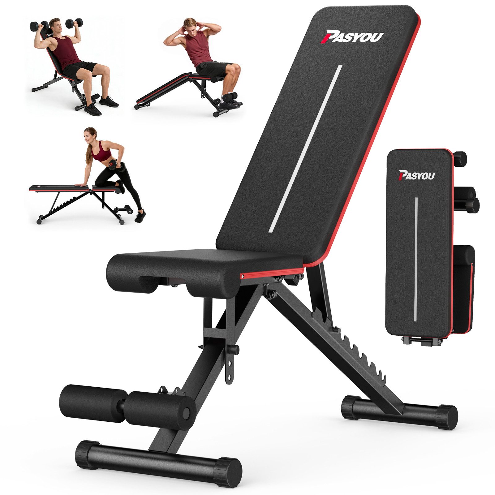 PASYOU Hantelbank Klappbare Verstellbare Hantelbank, Bankdücken Bank