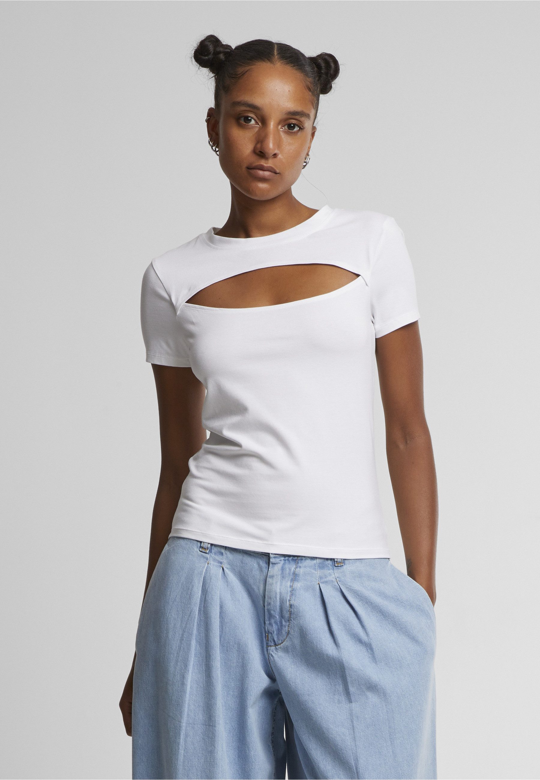 URBAN CLASSICS T-Shirt Urban Classics Ladies Short Cut Out Tee (1-tlg)
