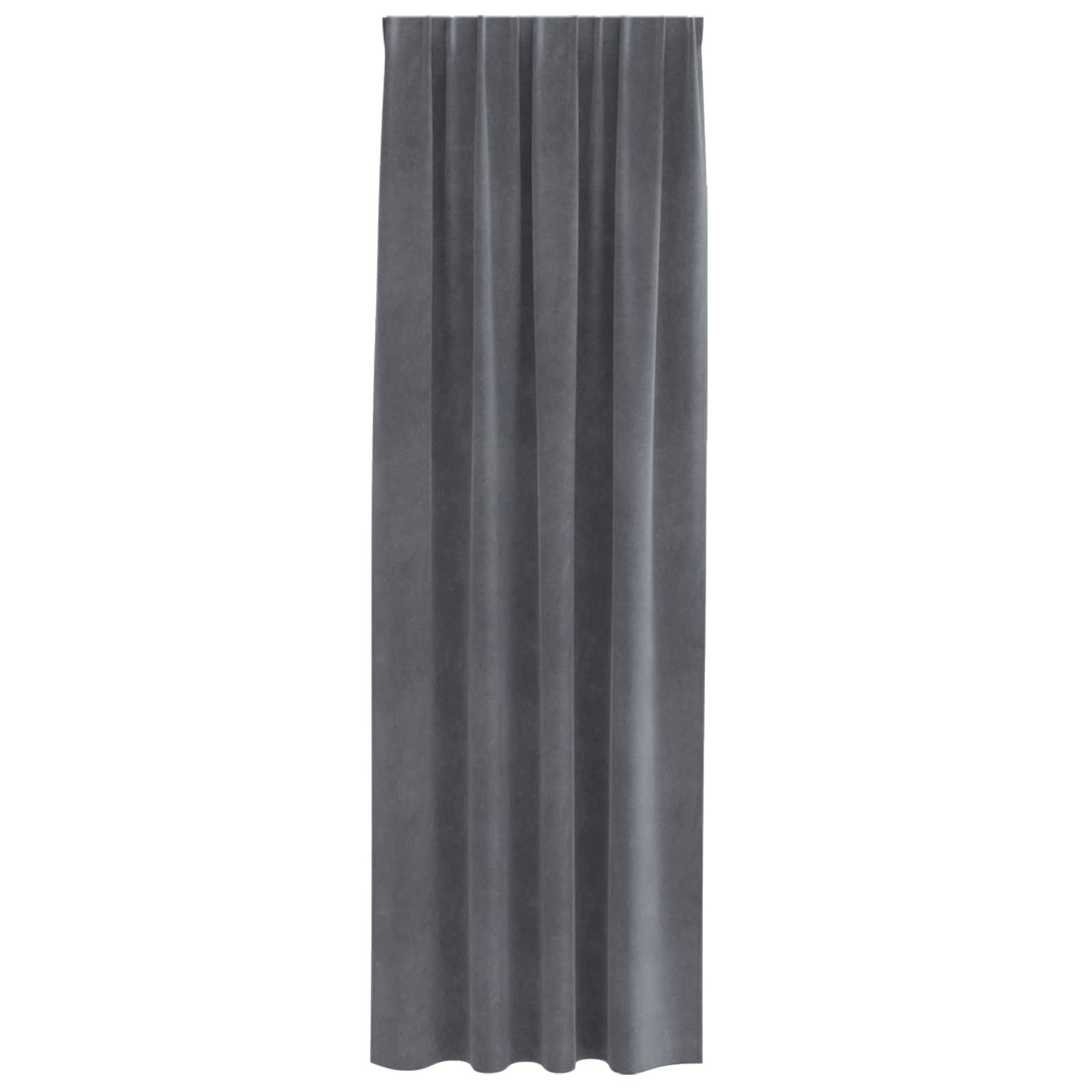 vidaXL Vorhang Vorhänge 2 stk. Hellgrau 140 x 260 cm Samt (2 St), Samt – Bild 4 von 5