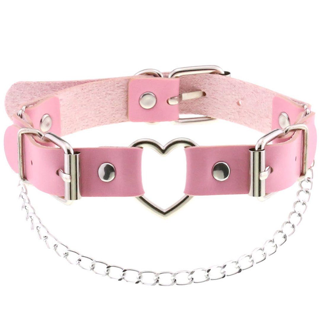 Sandritas Erotik-Halsband Halsband mit Herz - rosa