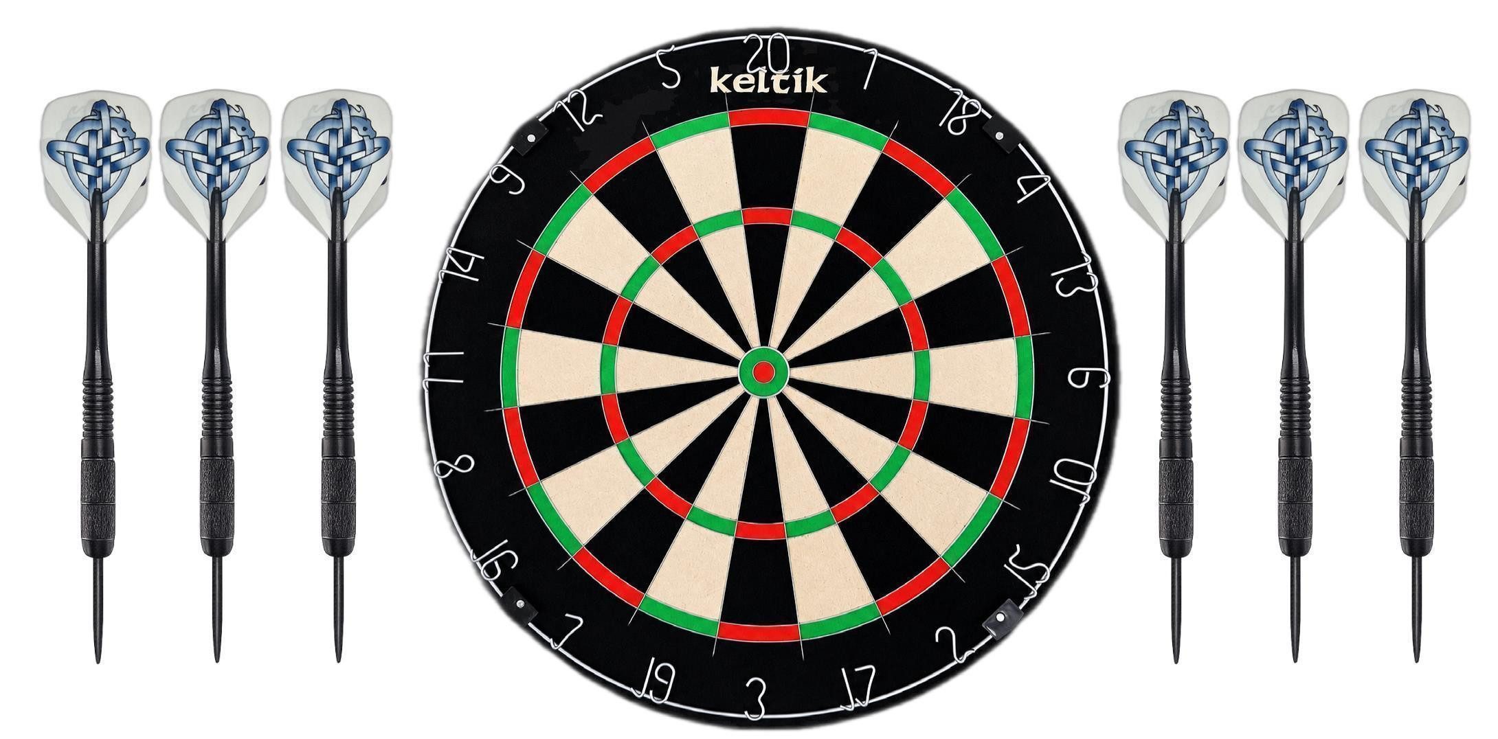 Keltik Dartscheibe Keltik Ravencore Dartboard Set mit 2 Satz Steeldarts, (1-tlg)