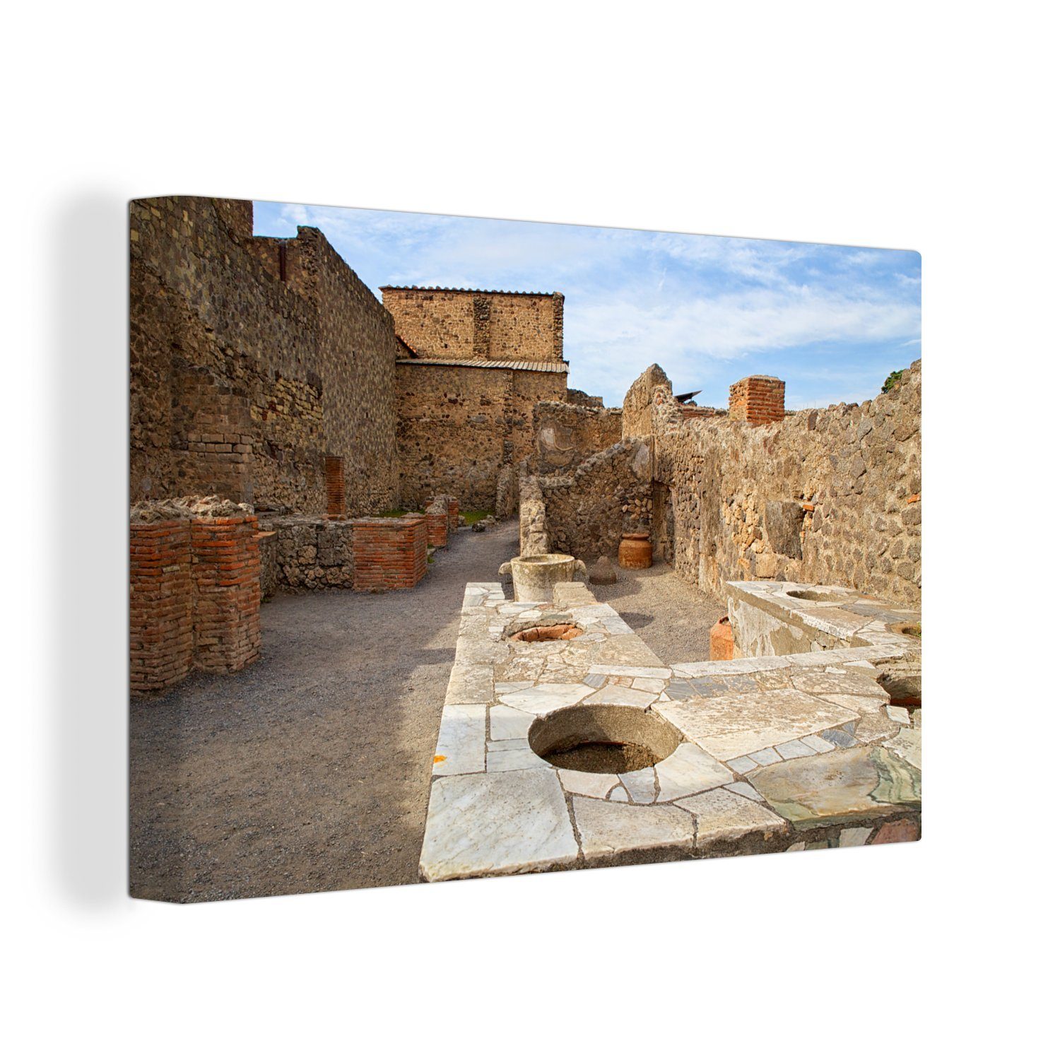 Italien, 30x20 (1 Die Wandbild OneMillionCanvasses® Leinwandbilder, Pompeji von in Wanddeko, Aufhängefertig, Leinwandbild cm Innenstadt St),
