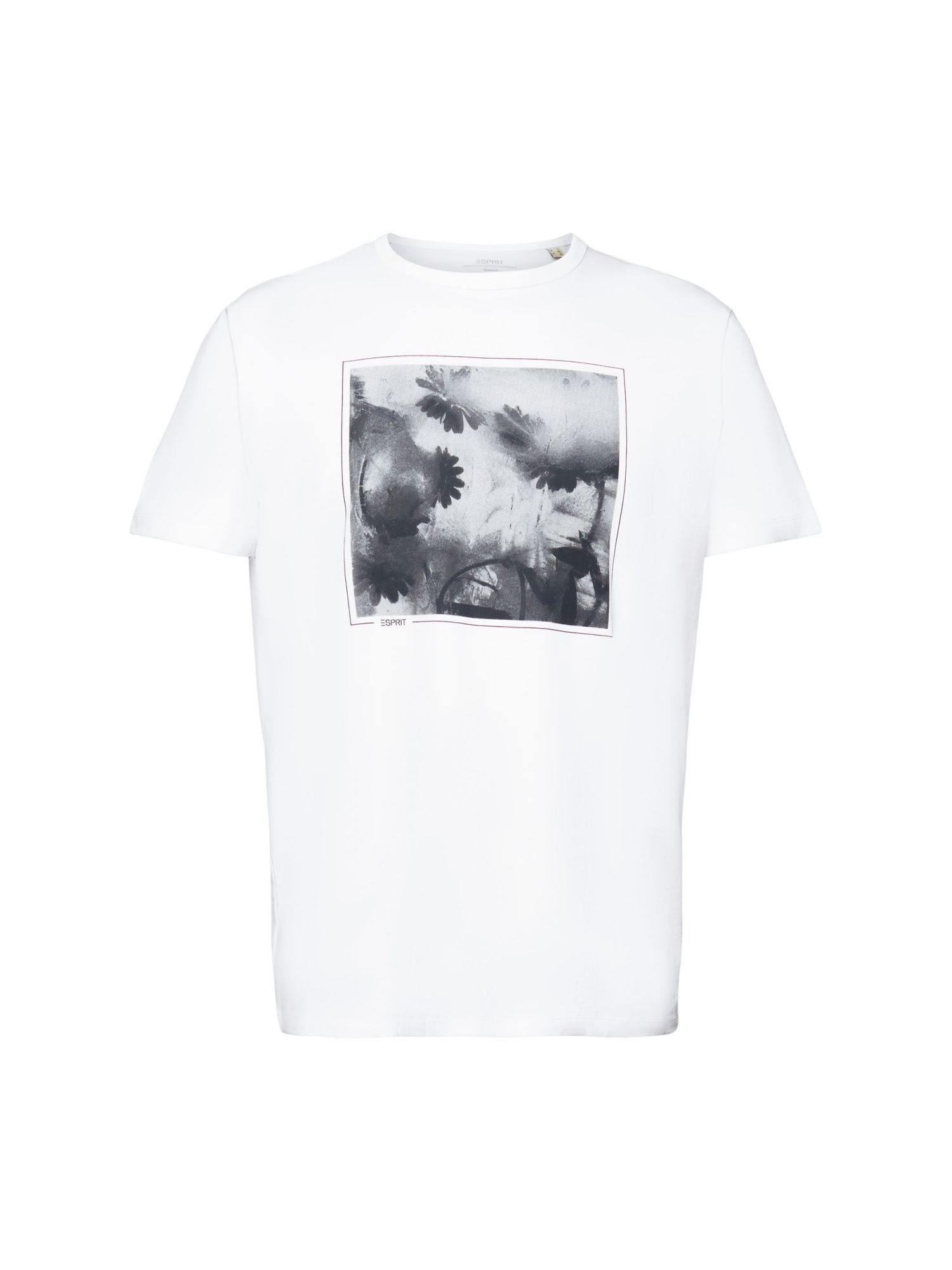Esprit T-Shirt T-Shirt (1-tlg) aus WHITE nachhaltiger Baumwolle Print mit